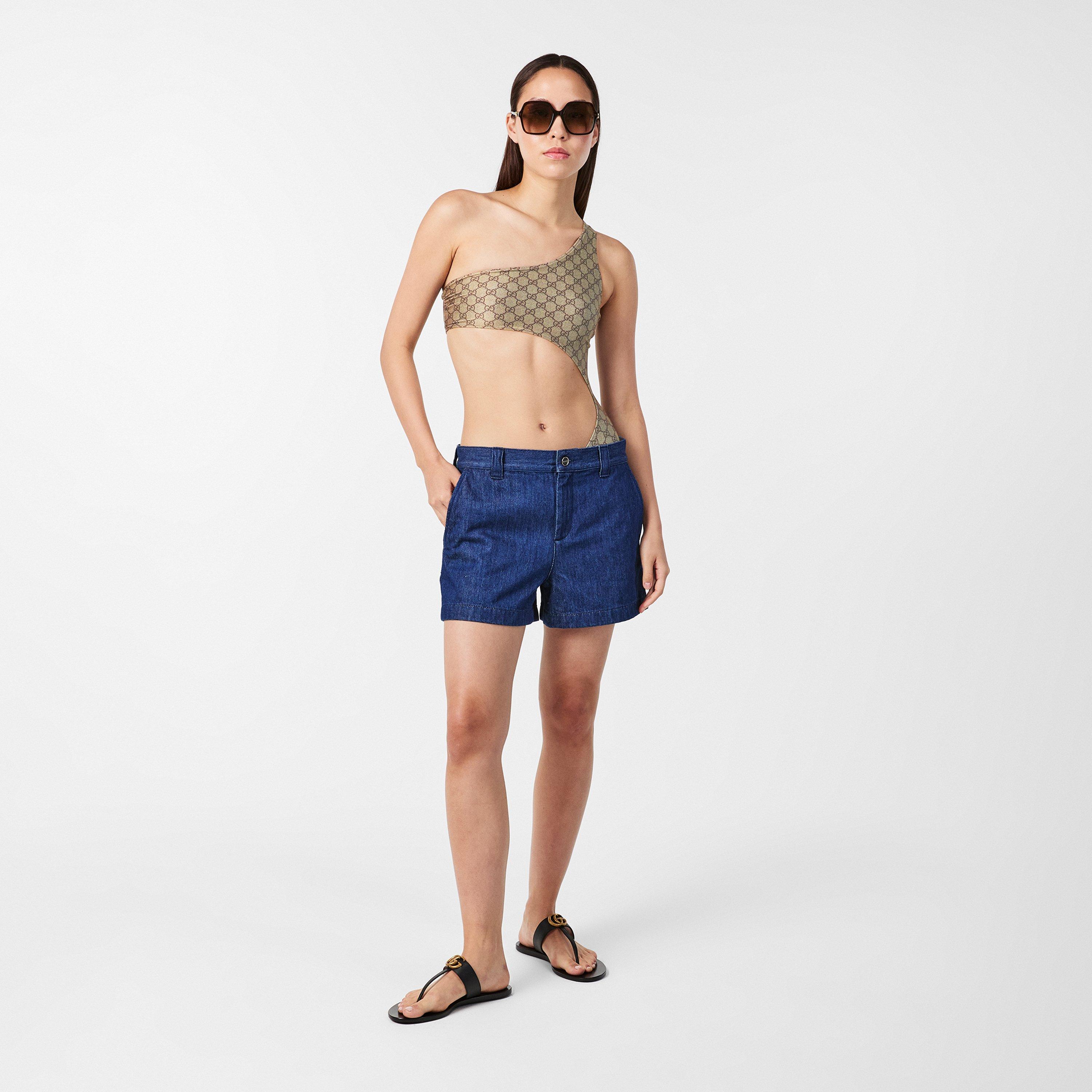 Beige 9742 - Gucci - Women's GG Jersey One-Piece Swimsuit - 6