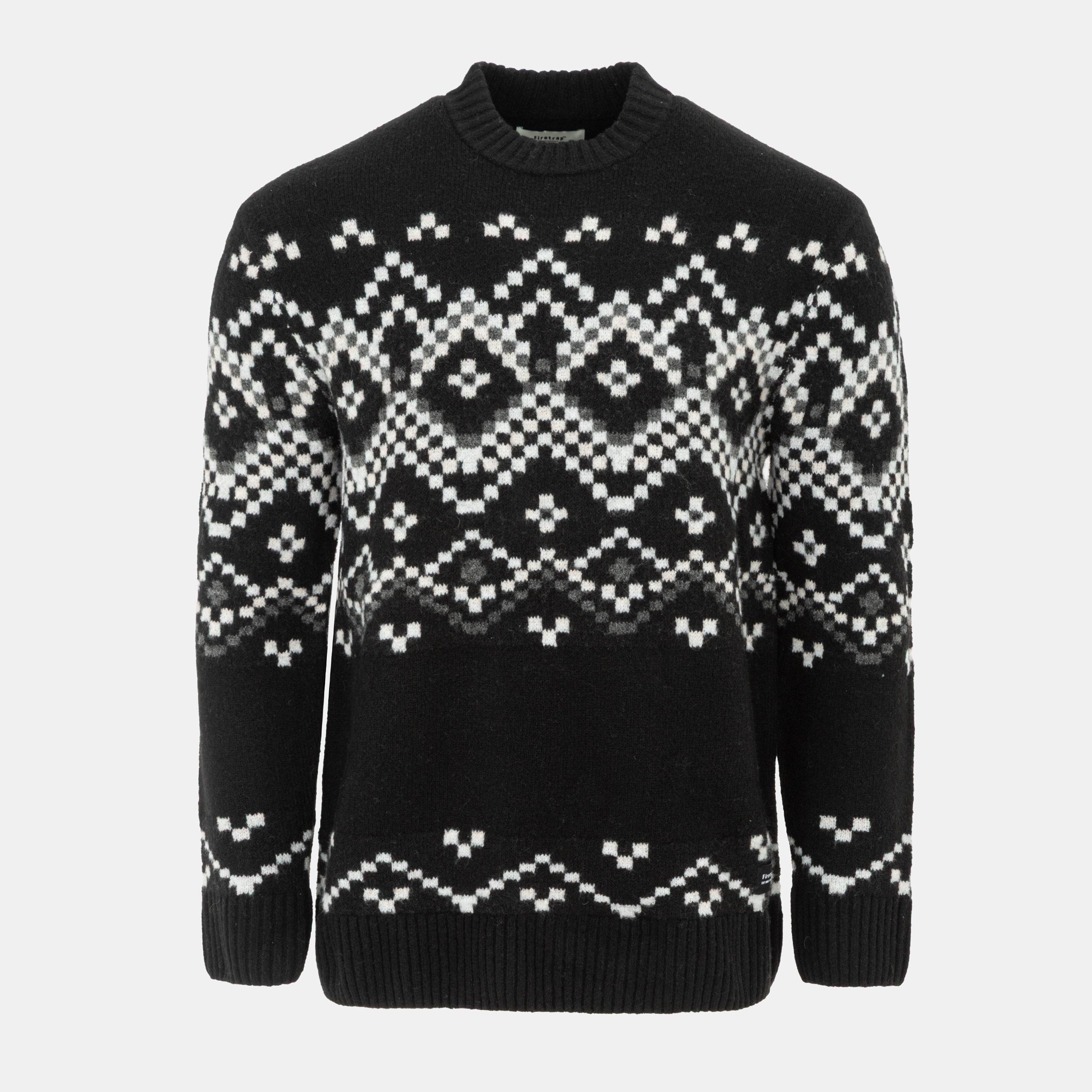 Zwart/Mono - Firetrap - Pattern Crew Jumper Men - 1