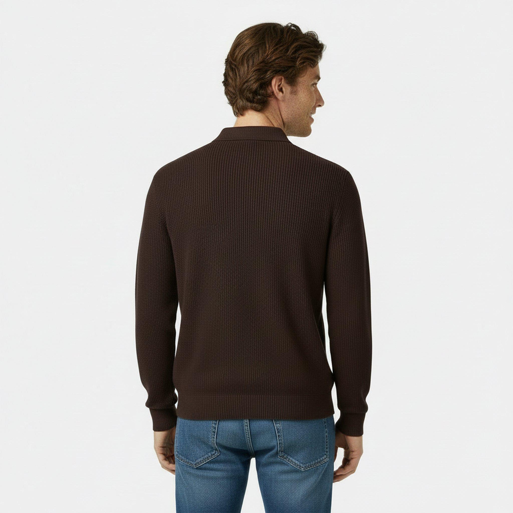 Café noir - Jack Wills - JW LS Button Knit Polo Men - 4