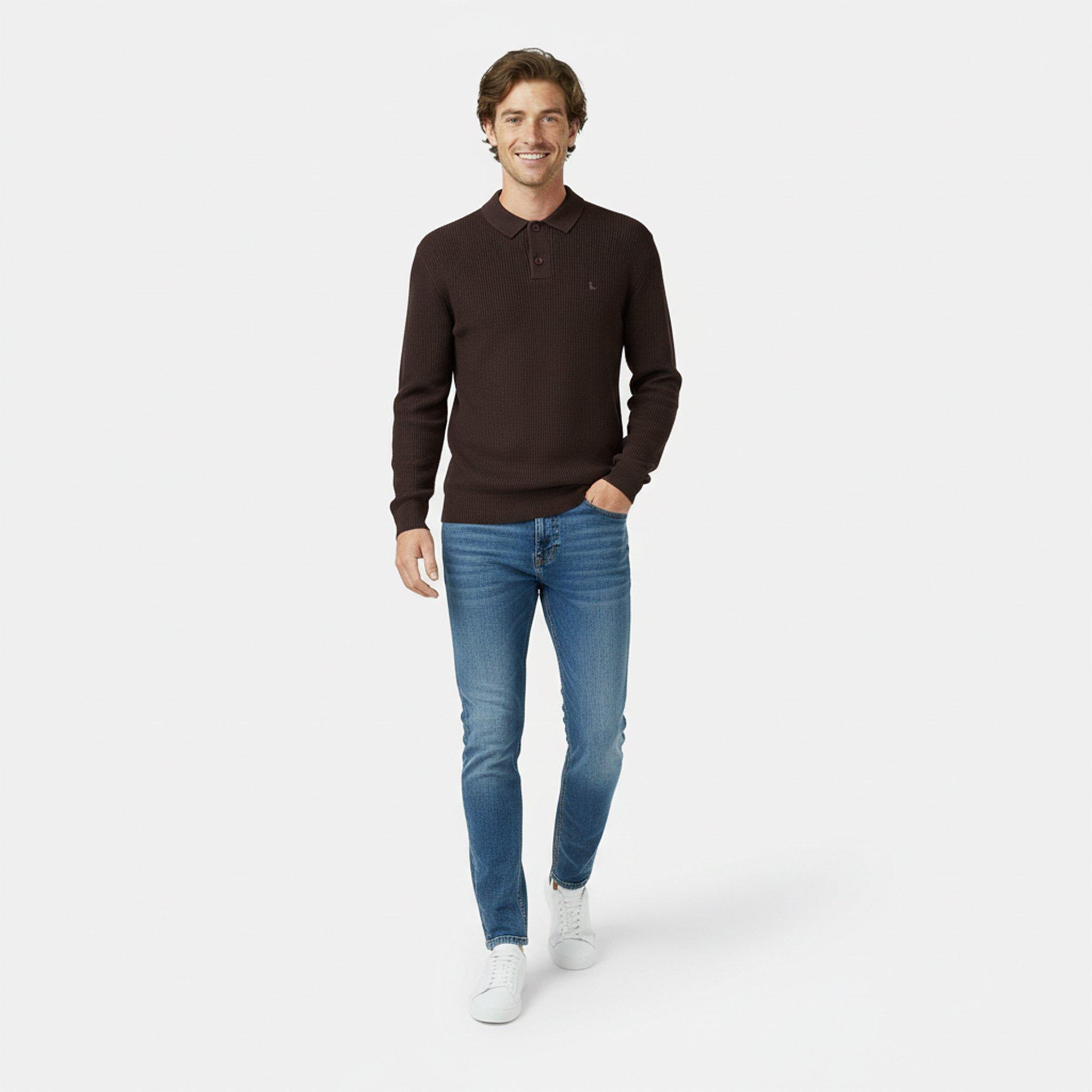Café noir - Jack Wills - JW LS Button Knit Polo Men - 5