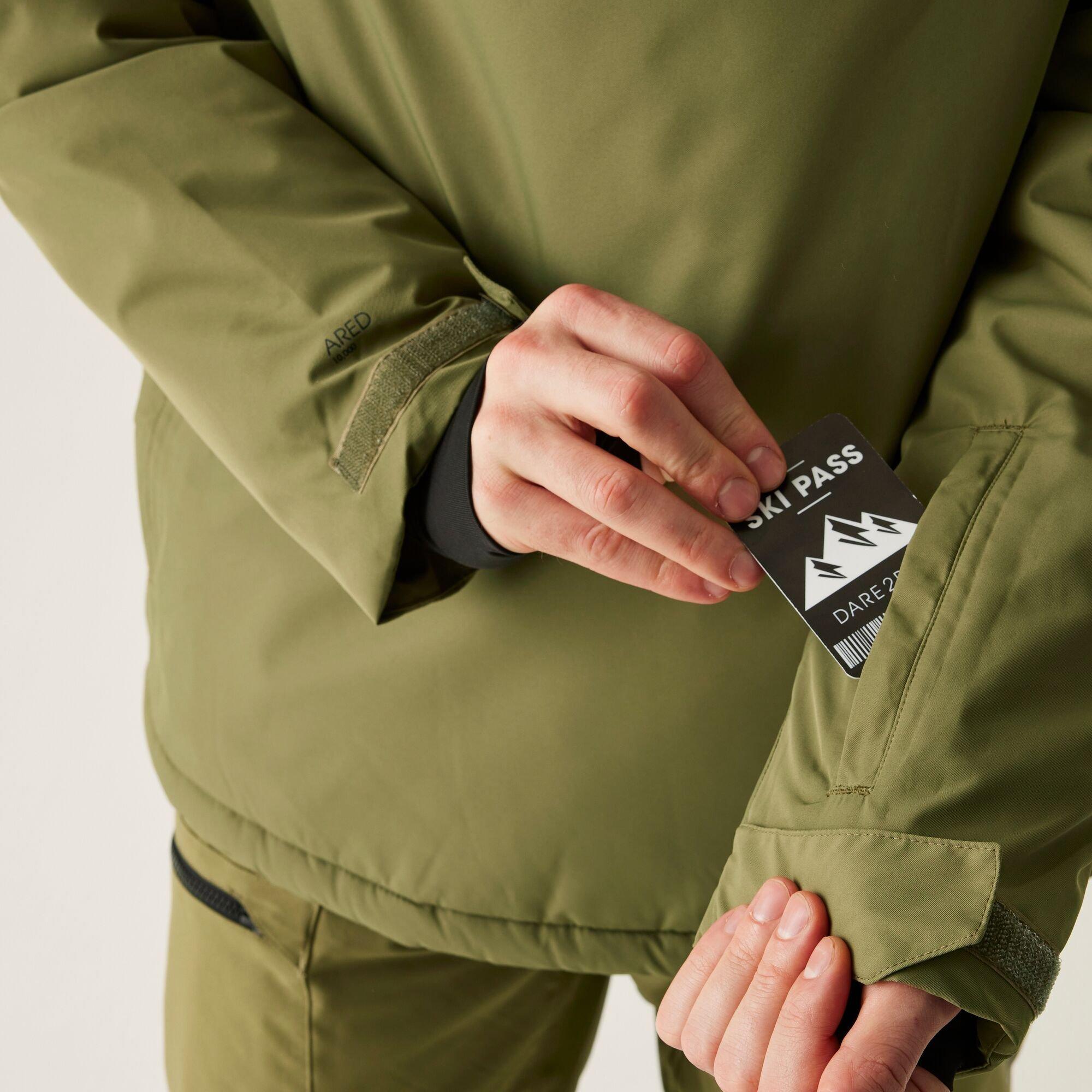 Olive Green - Dare 2b - Men's Freeride II Waterproof Breathable Windproof Relaxed Fit Jacket - 7