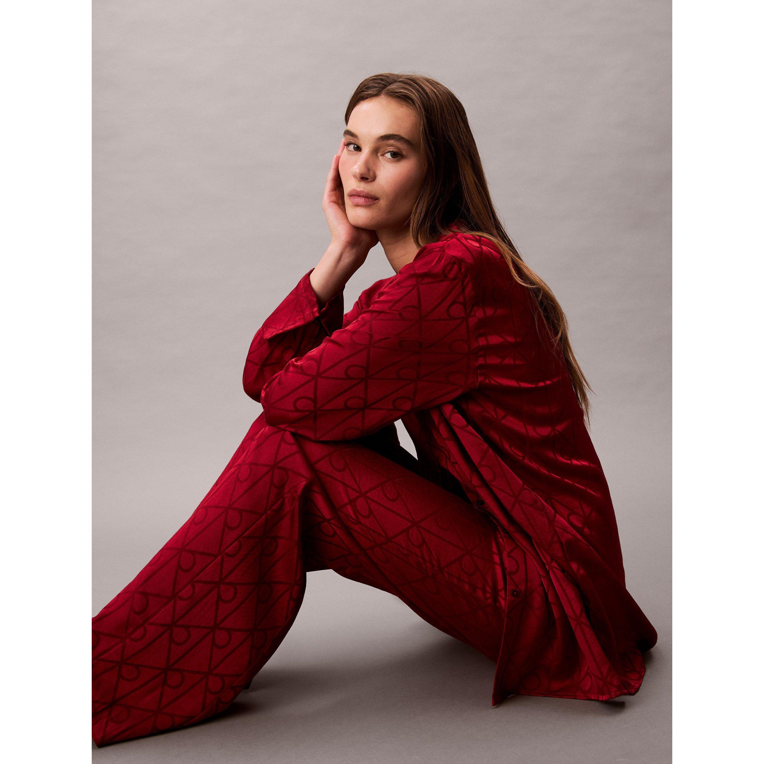 Satin Red - Calvin Klein - Calvin Satin PJ Top Ld54 - 5