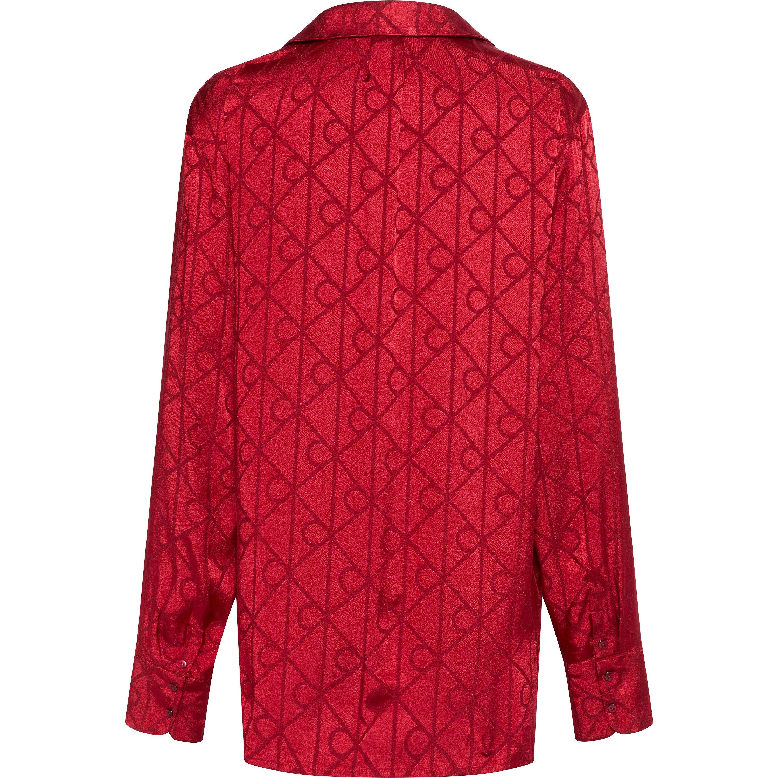 Satin Red - Calvin Klein - Calvin Satin PJ Top Ld54 - 7