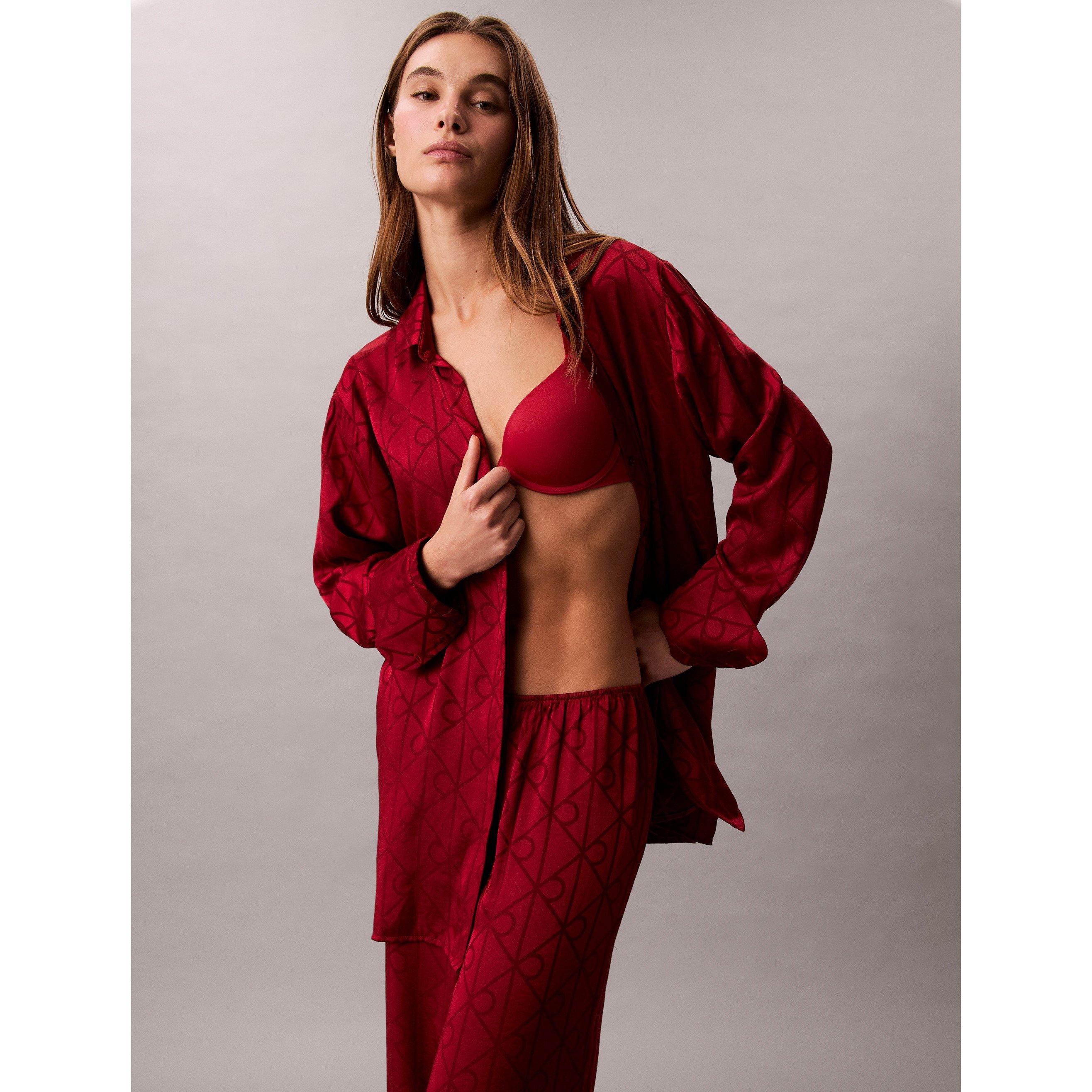 Satinrot - Calvin Klein - Women's Satin Pyjama Trousers - 3