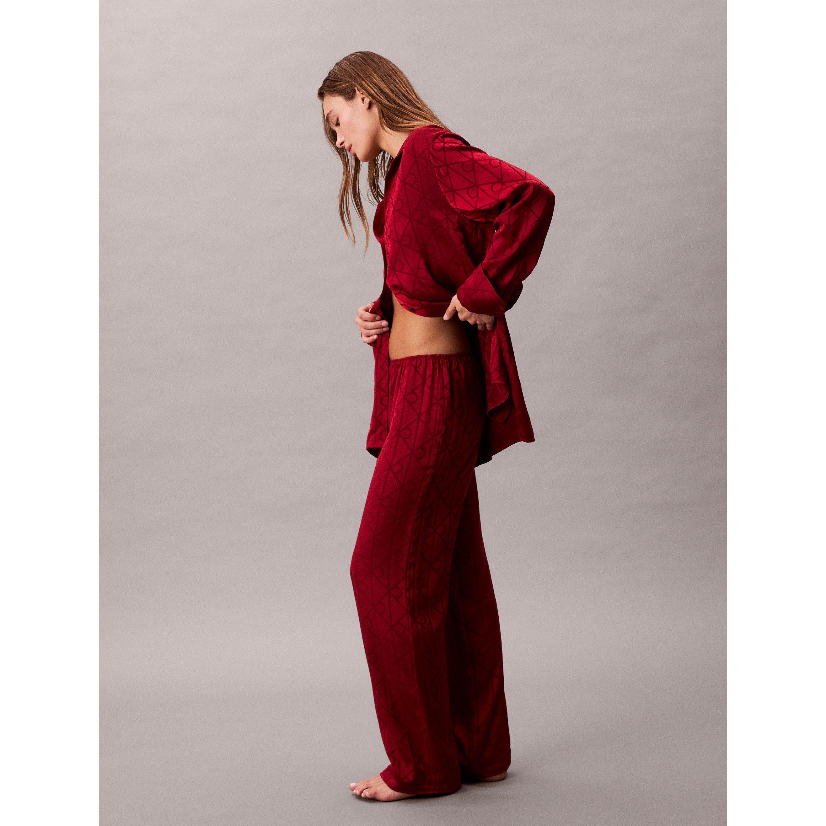 Satinrot - Calvin Klein - Women's Satin Pyjama Trousers - 4