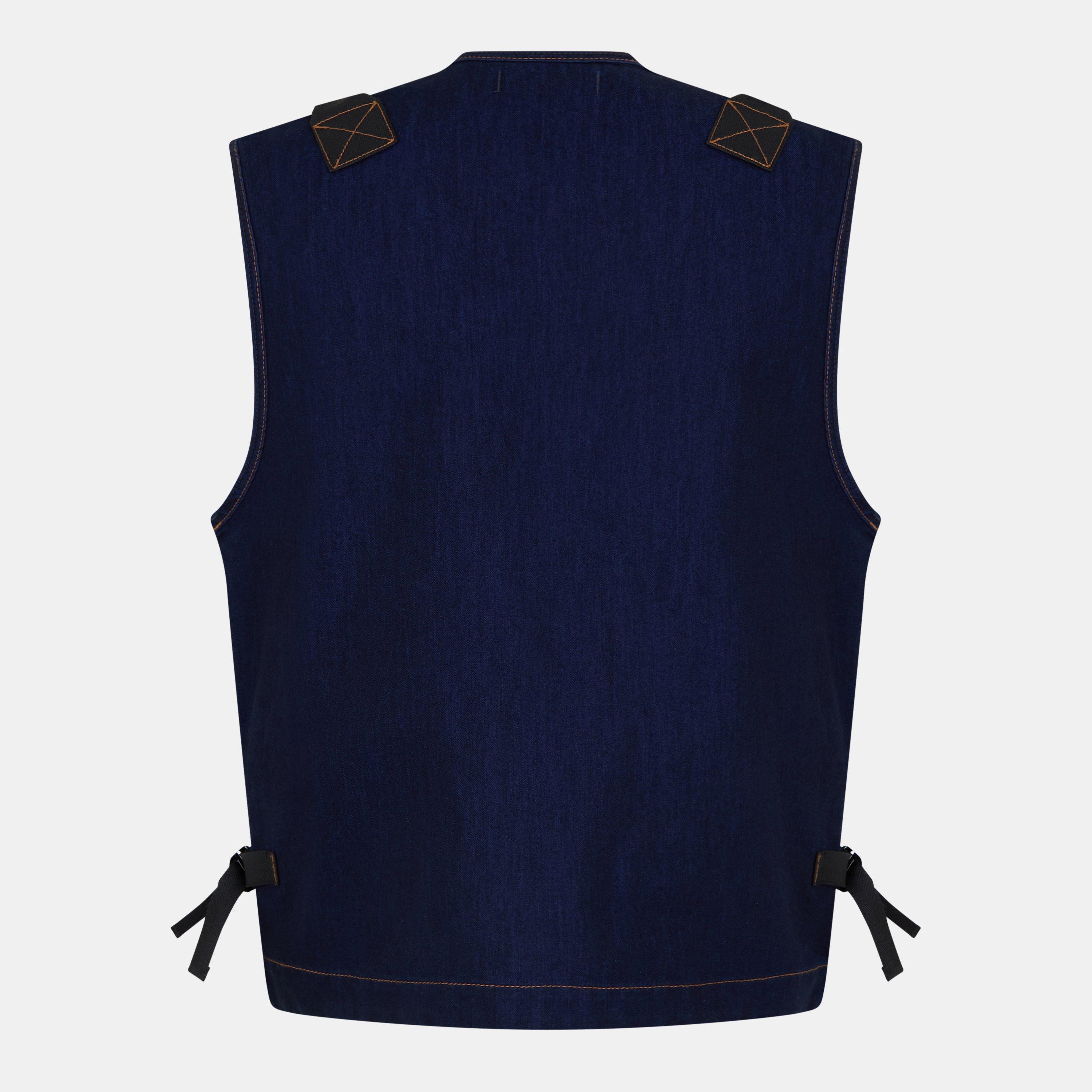 Indigo VJ201 - Stone Island - Men's Denim Research Sleeveless Gilet - 2