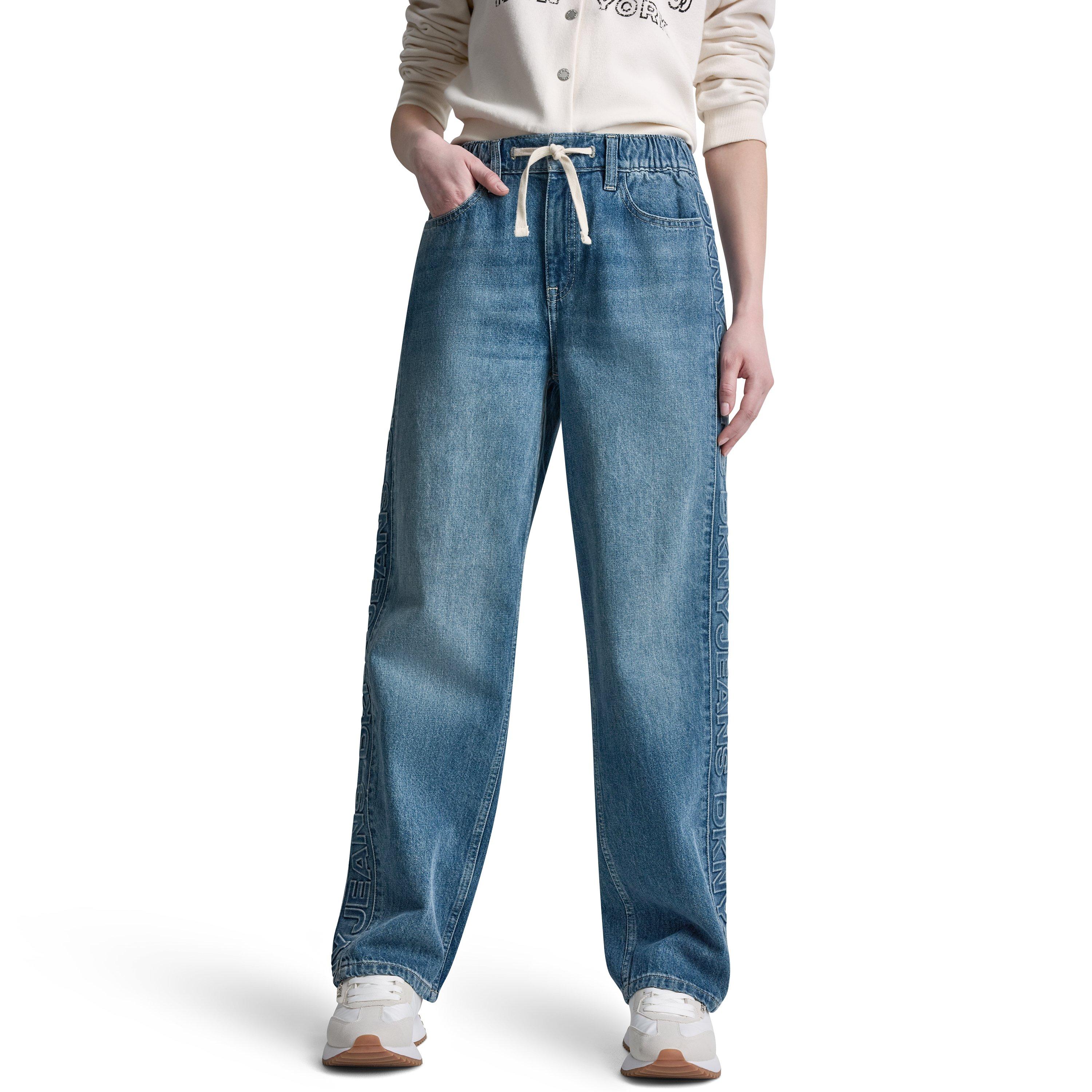 Cedar Street - DKNY - Womens Mid Rise Flowy Relaxed Straight w/ Drawcord Waistband - 1