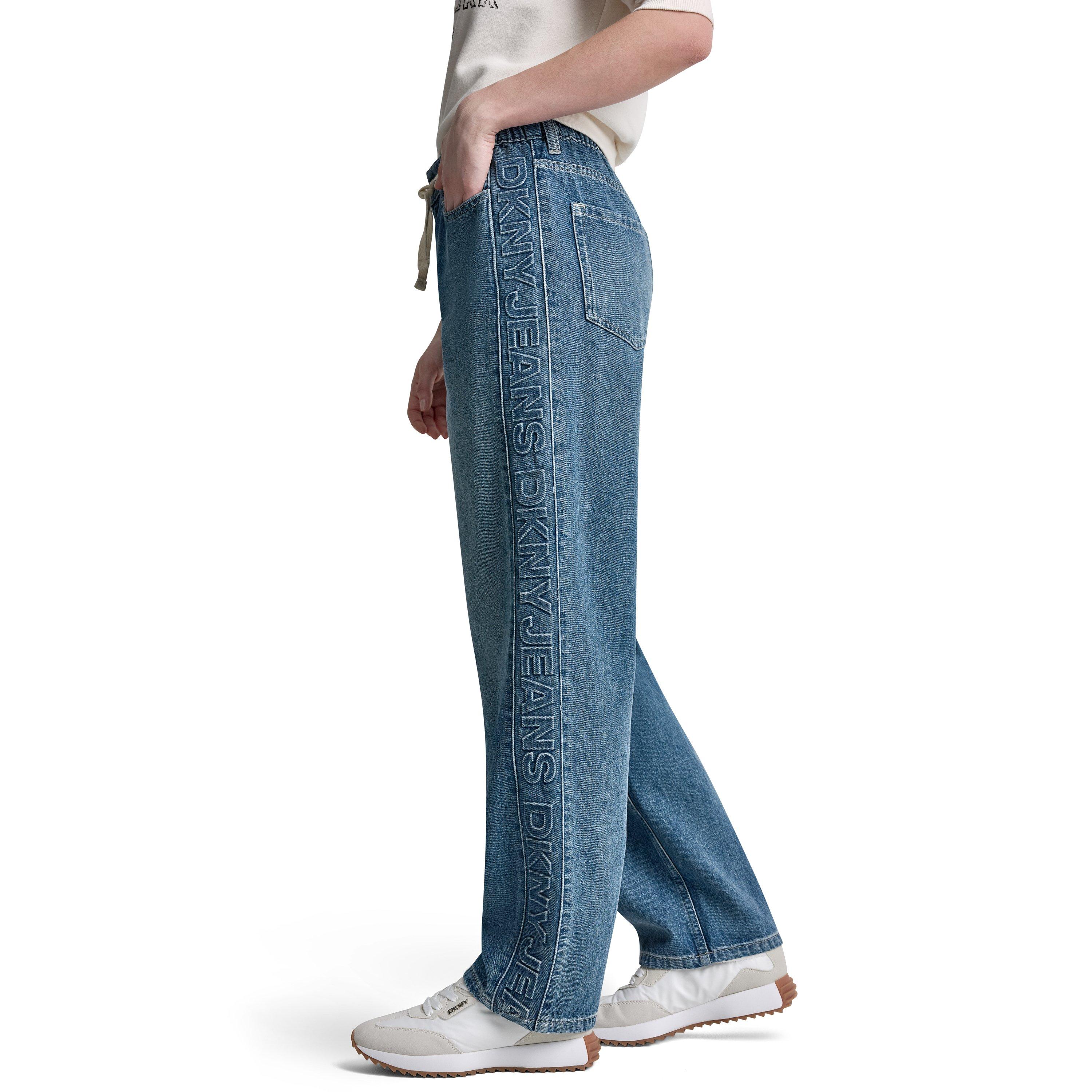 Cedar Street - DKNY - Womens Mid Rise Flowy Relaxed Straight w/ Drawcord Waistband - 2