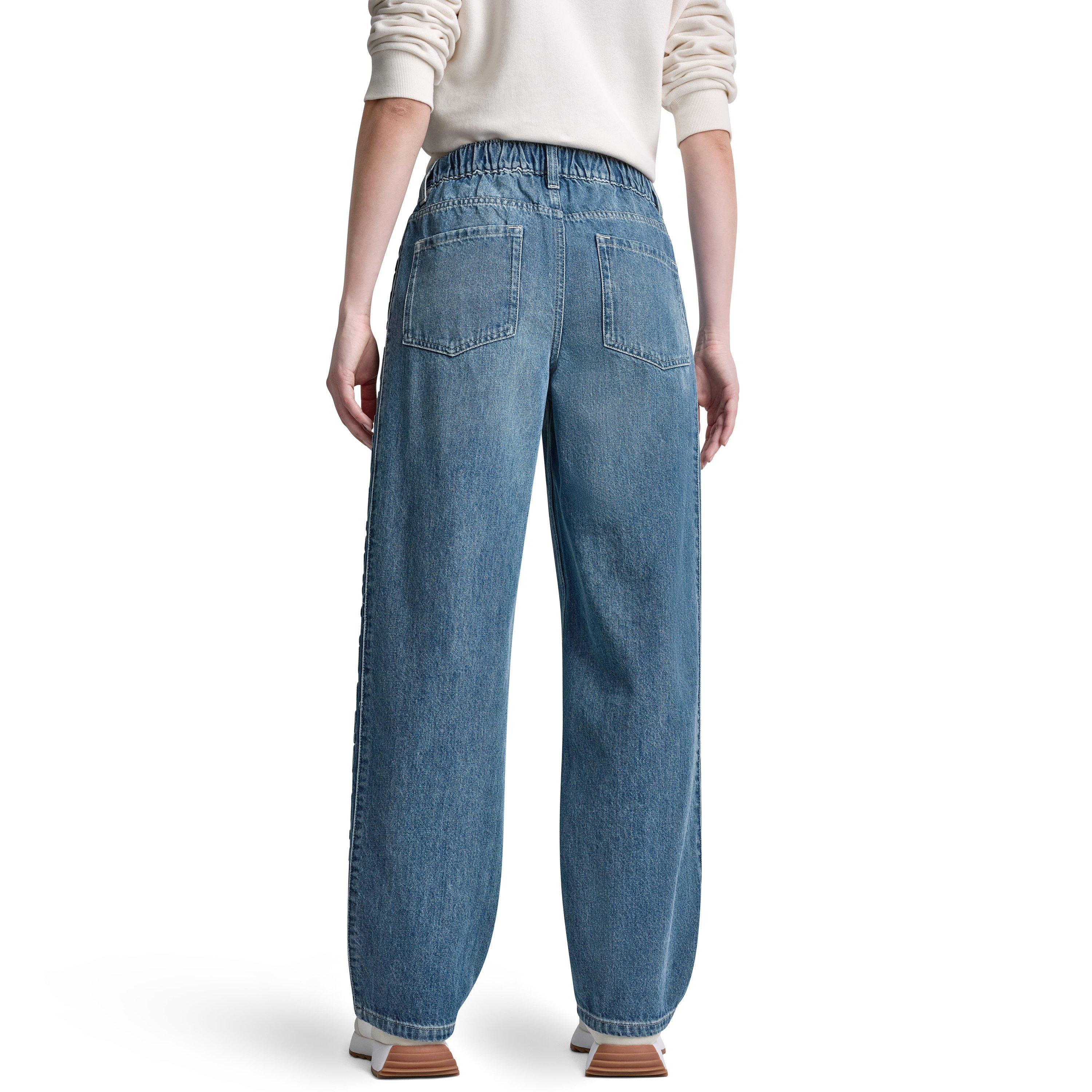 Cedar Street - DKNY - Womens Mid Rise Flowy Relaxed Straight w/ Drawcord Waistband - 3