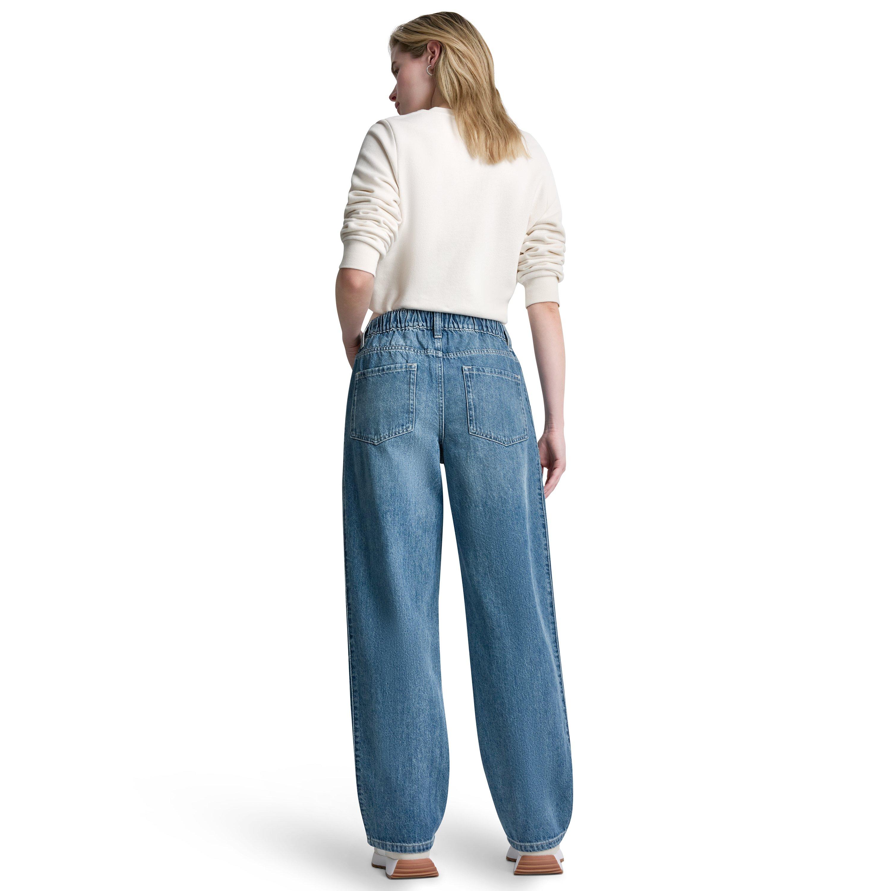 Cedar Street - DKNY - Womens Mid Rise Flowy Relaxed Straight w/ Drawcord Waistband - 5
