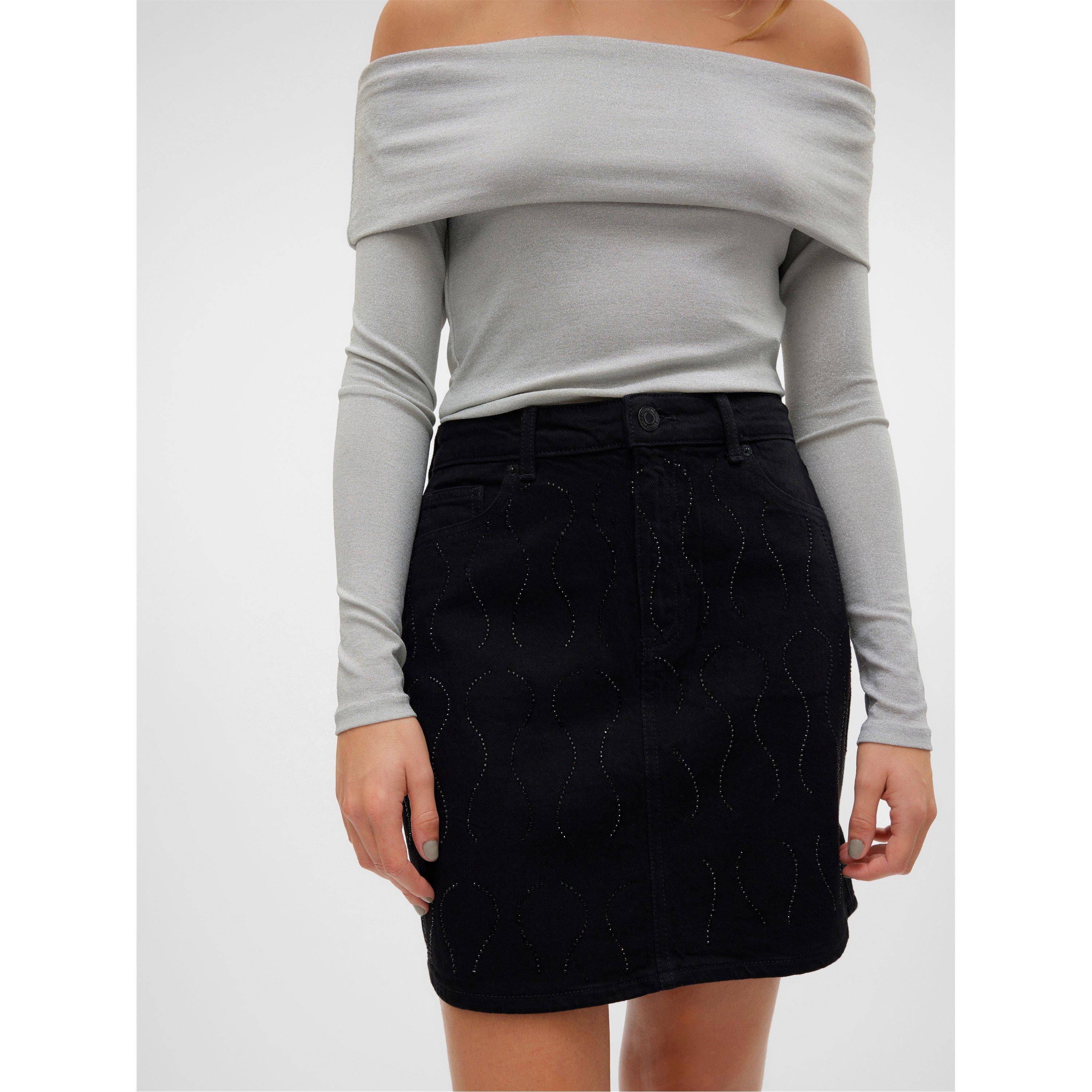 Black Denim - Vero Moda - Women's Tessa Denim Skirt - 1
