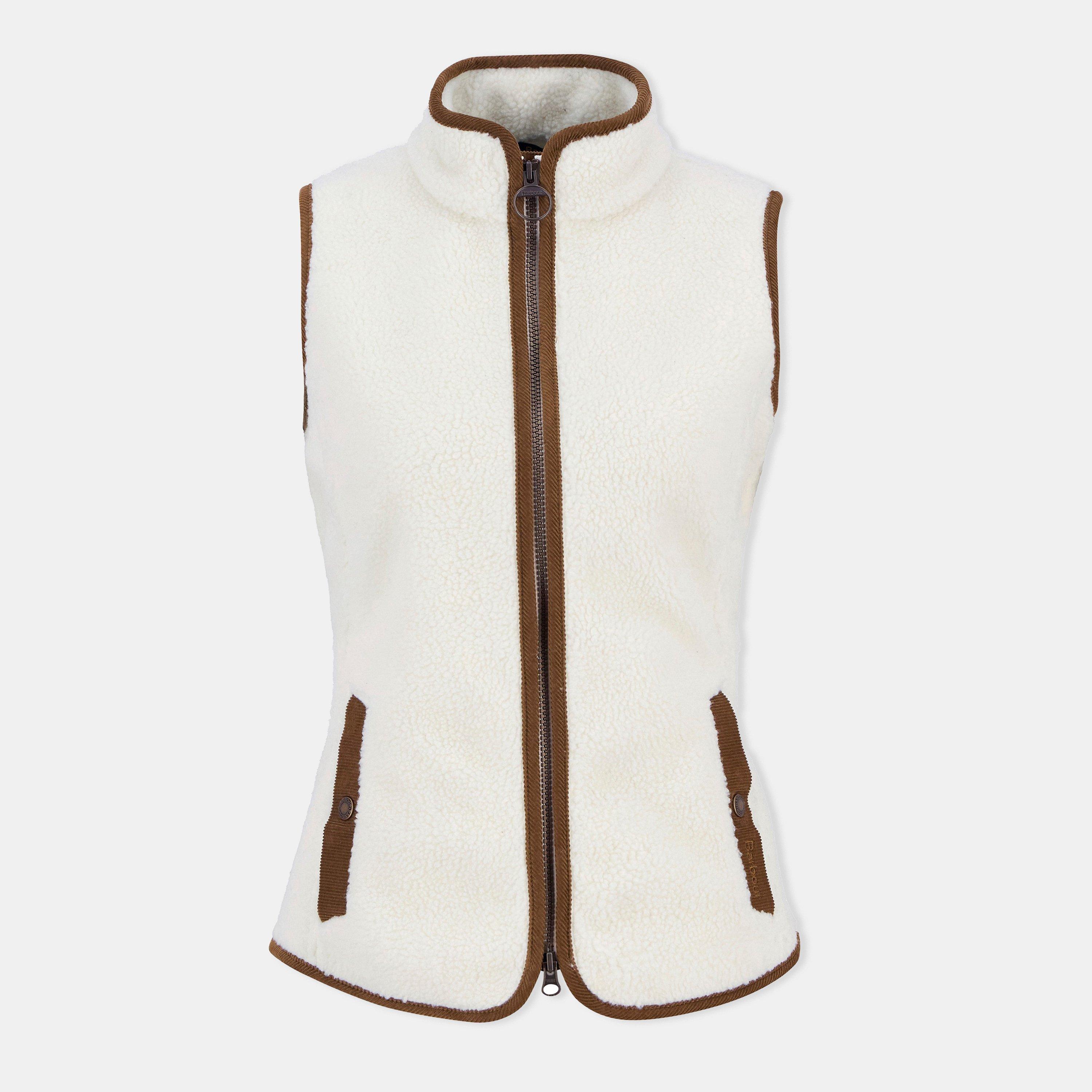 Pearl/Classic - Barbour - Women's Burford Sherpa Full Zip Gilet - 1