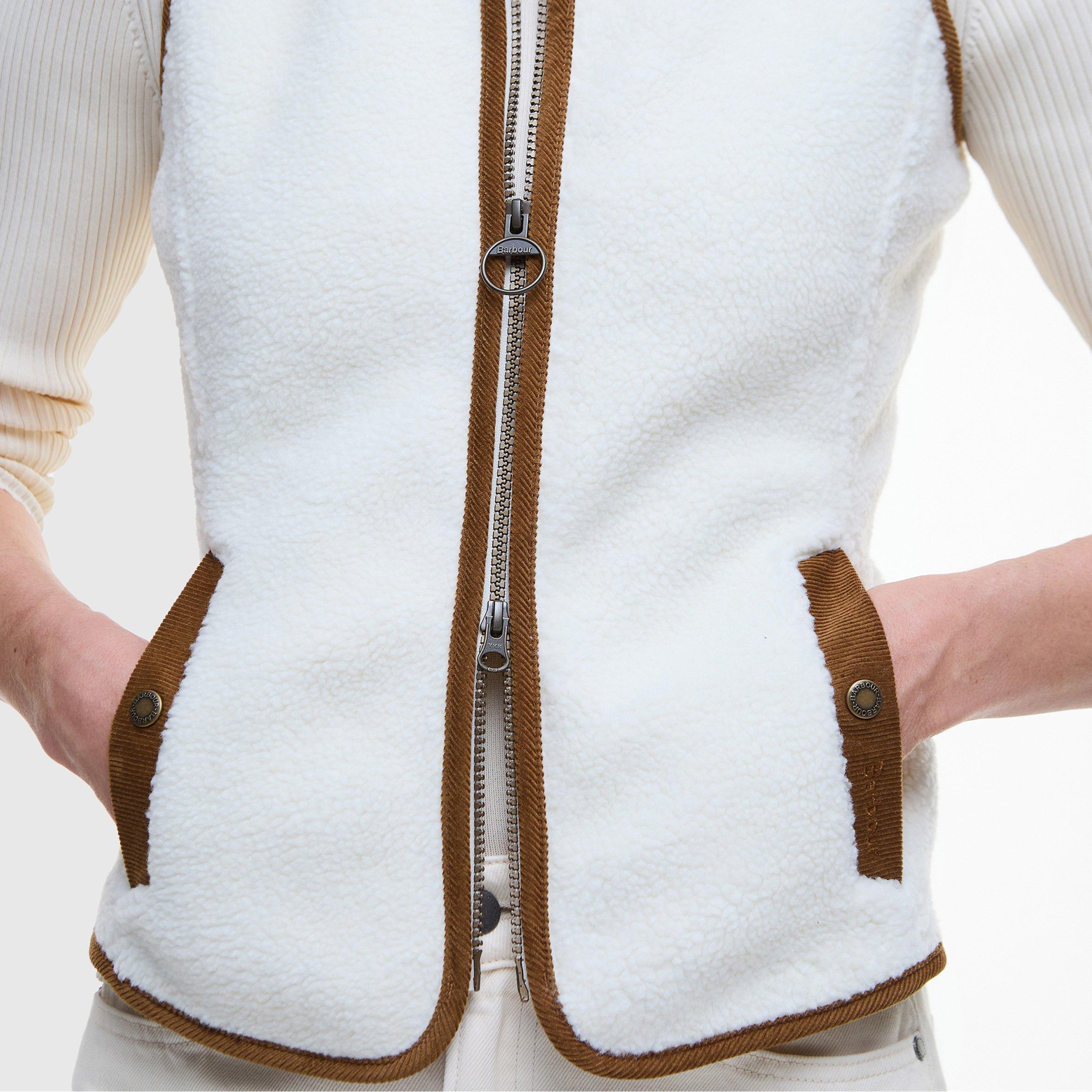 Pearl/Classic - Barbour - Women's Burford Sherpa Full Zip Gilet - 4