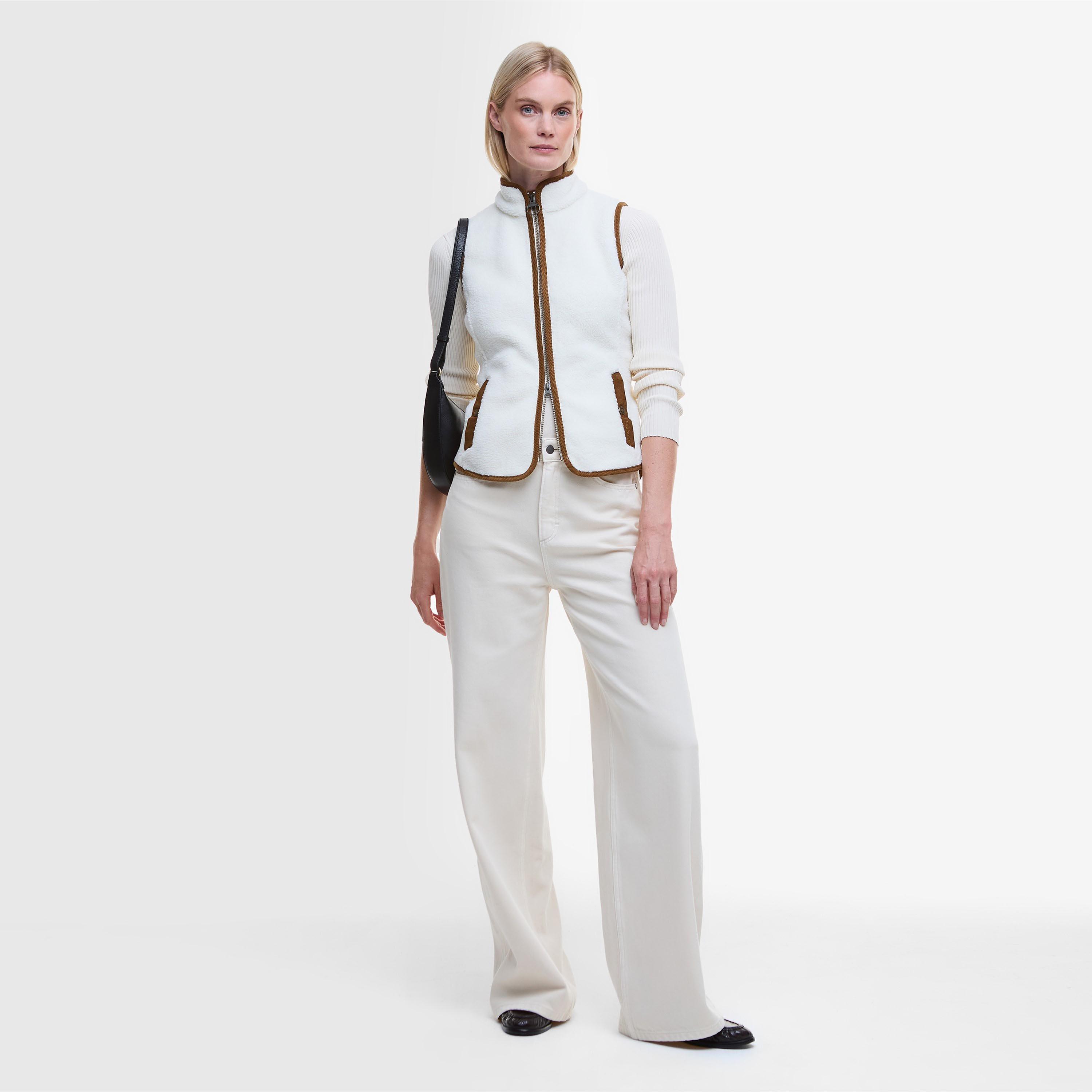 Pearl/Classic - Barbour - Women's Burford Sherpa Full Zip Gilet - 5