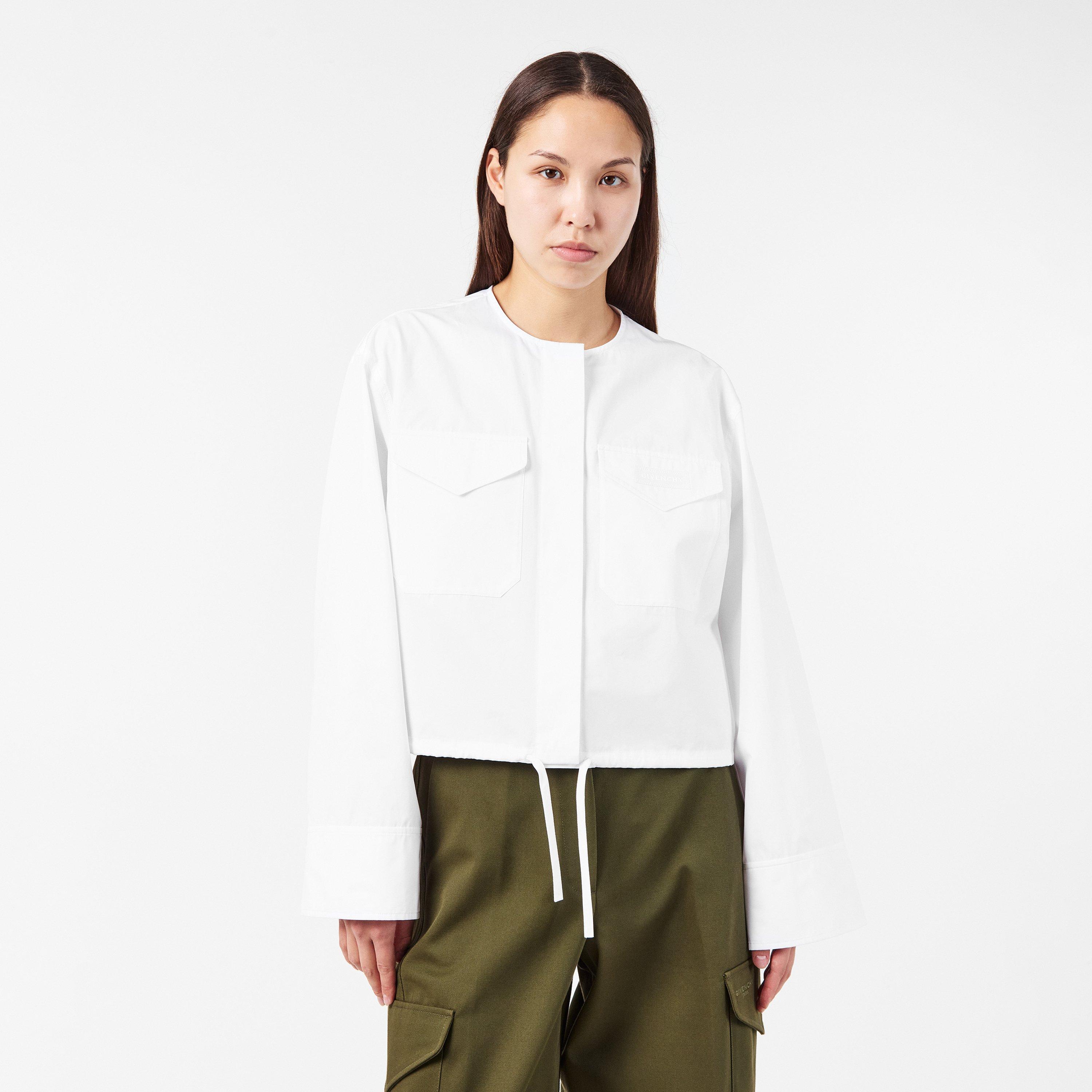 White - GIVENCHY - Utility Cropped Shirt - 3