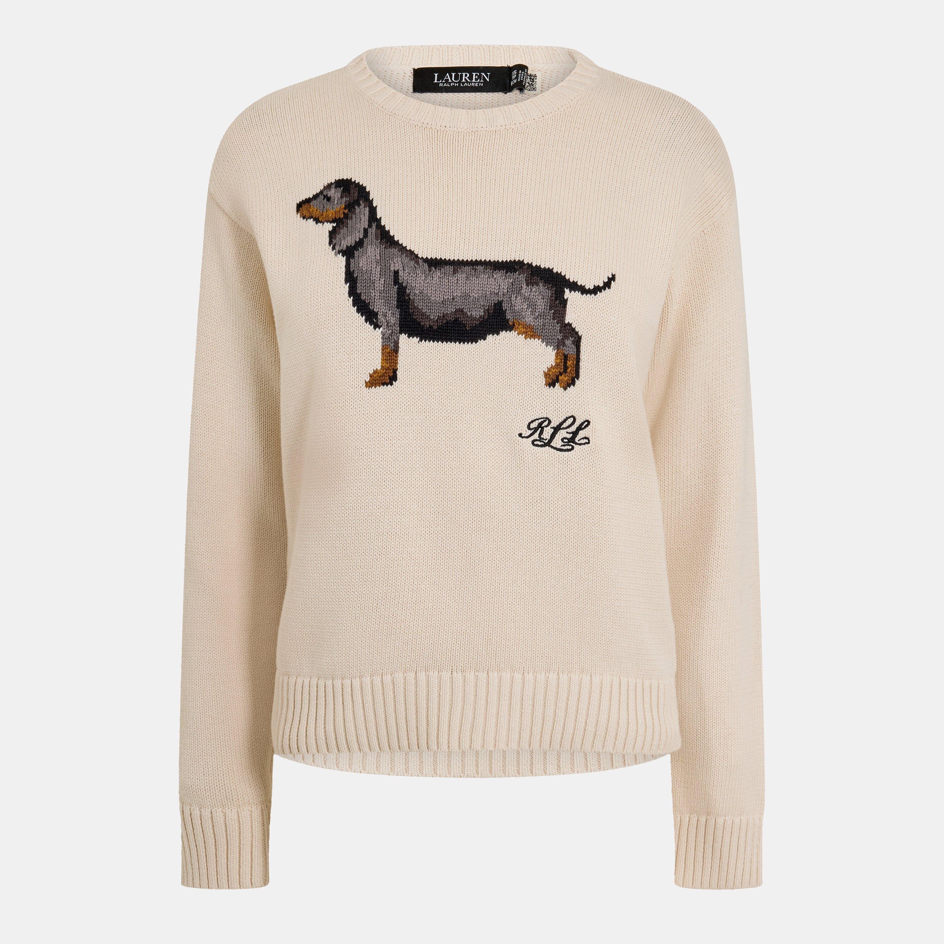 Lauren By Ralph Lauren Women's Masc Cream Crew Neck Jumper - 14 (L)