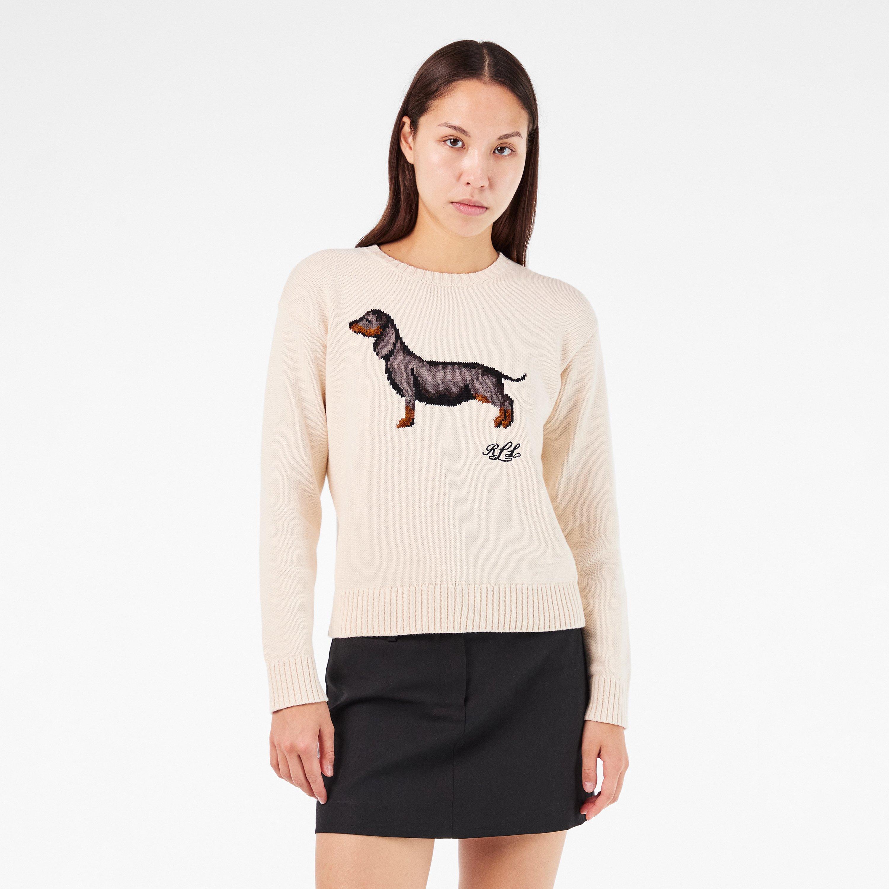 Masc Cream - Lauren by Ralph Lauren - Women's Real Leather Crew Neck Jumper - 3