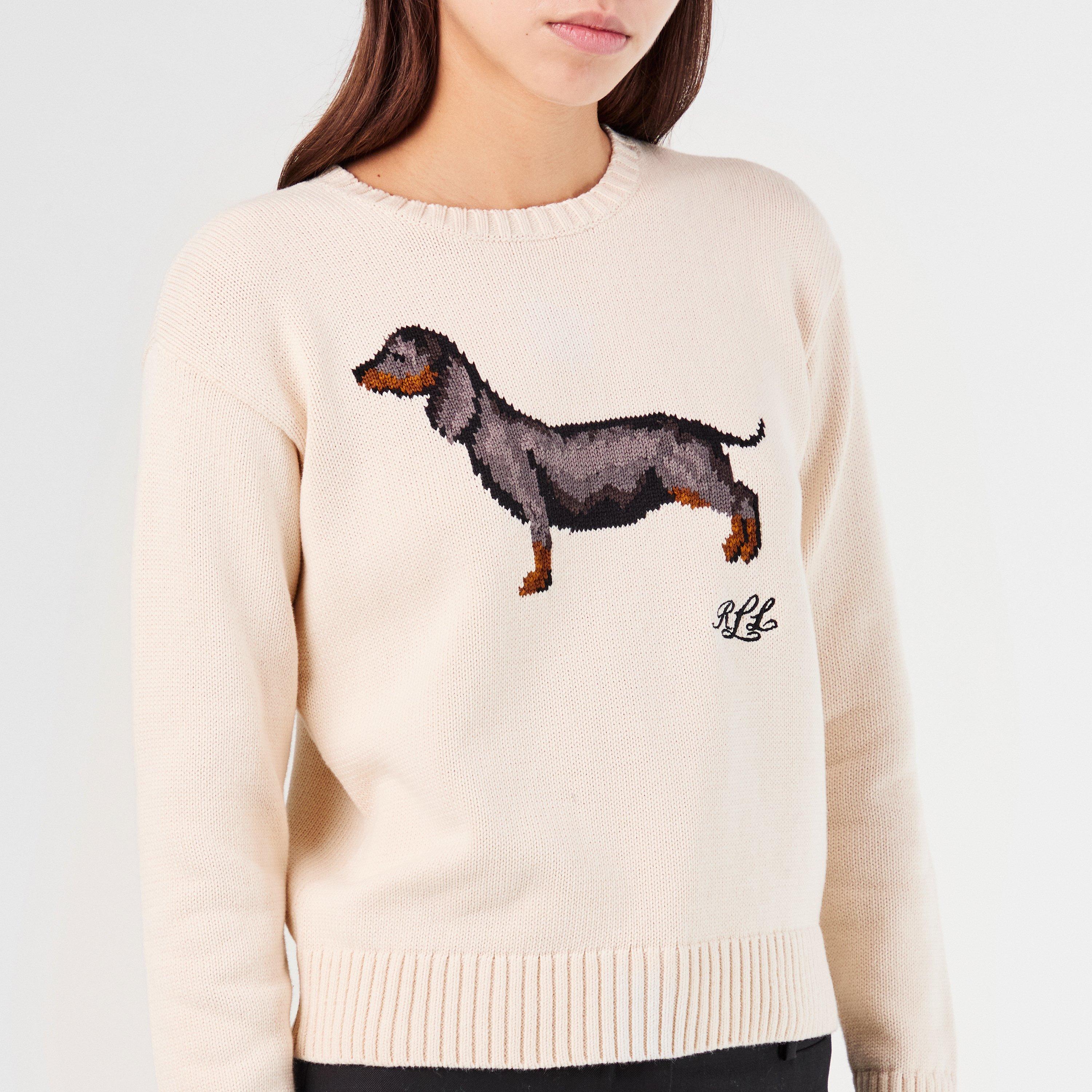 Masc Cream - Lauren by Ralph Lauren - Women's Real Leather Crew Neck Jumper - 5