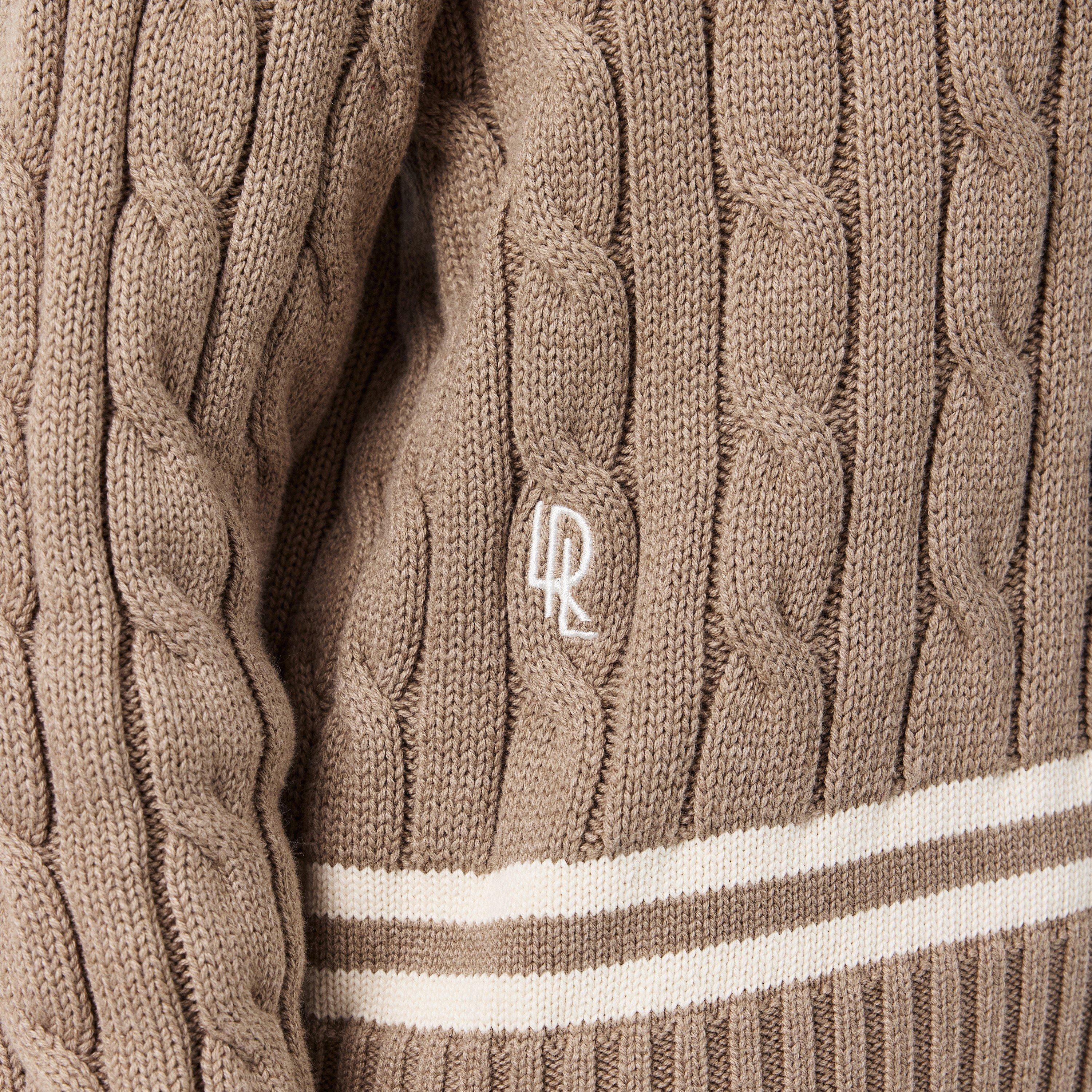 Heather/Cream - Lauren by Ralph Lauren - Women's Real Leather Crew Neck Jumper - 5