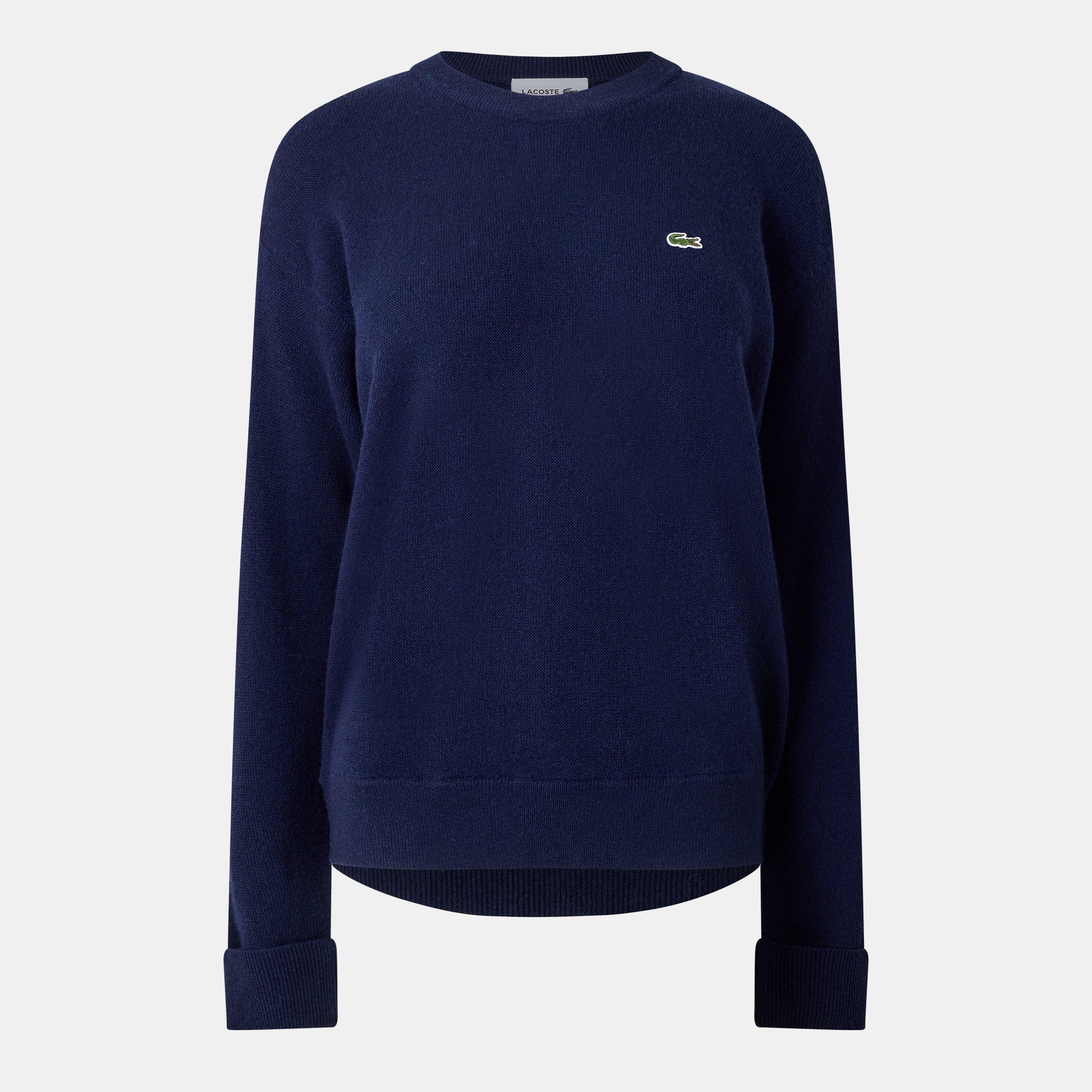 Lacoste Women's Navy Blue Tricot Crew Neck Jumper - 6 (34)