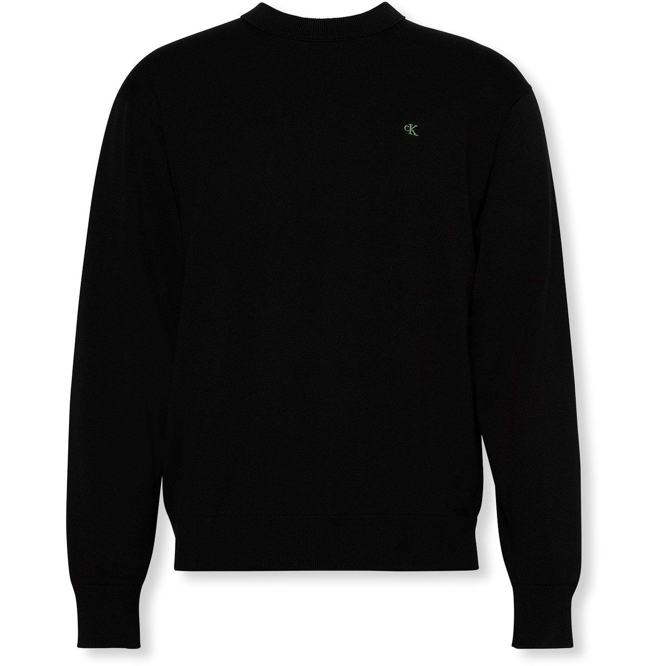 Black UB1 - Calvin Klein Jeans - Men's Monogram Crew Neck Jumper - 1