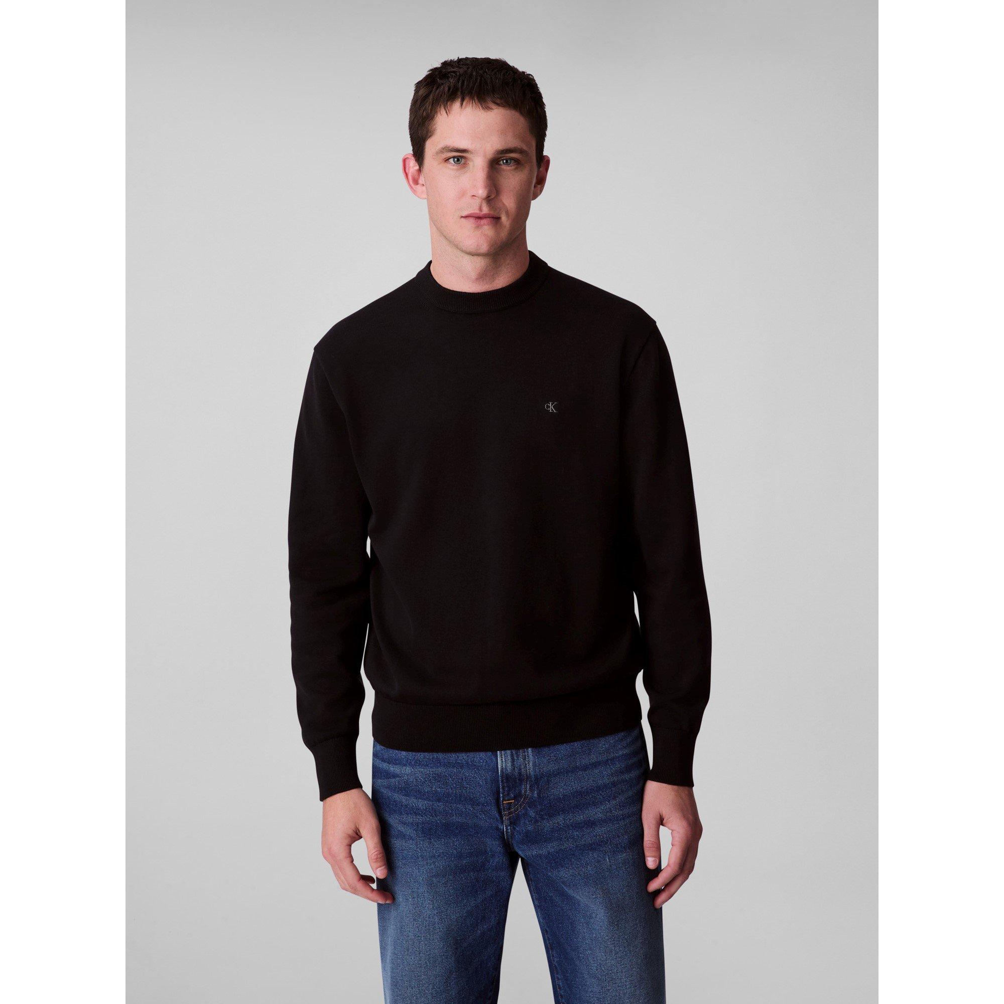 Black UB1 - Calvin Klein Jeans - Men's CKJ Monogram Crew Neck Jumpers - 2
