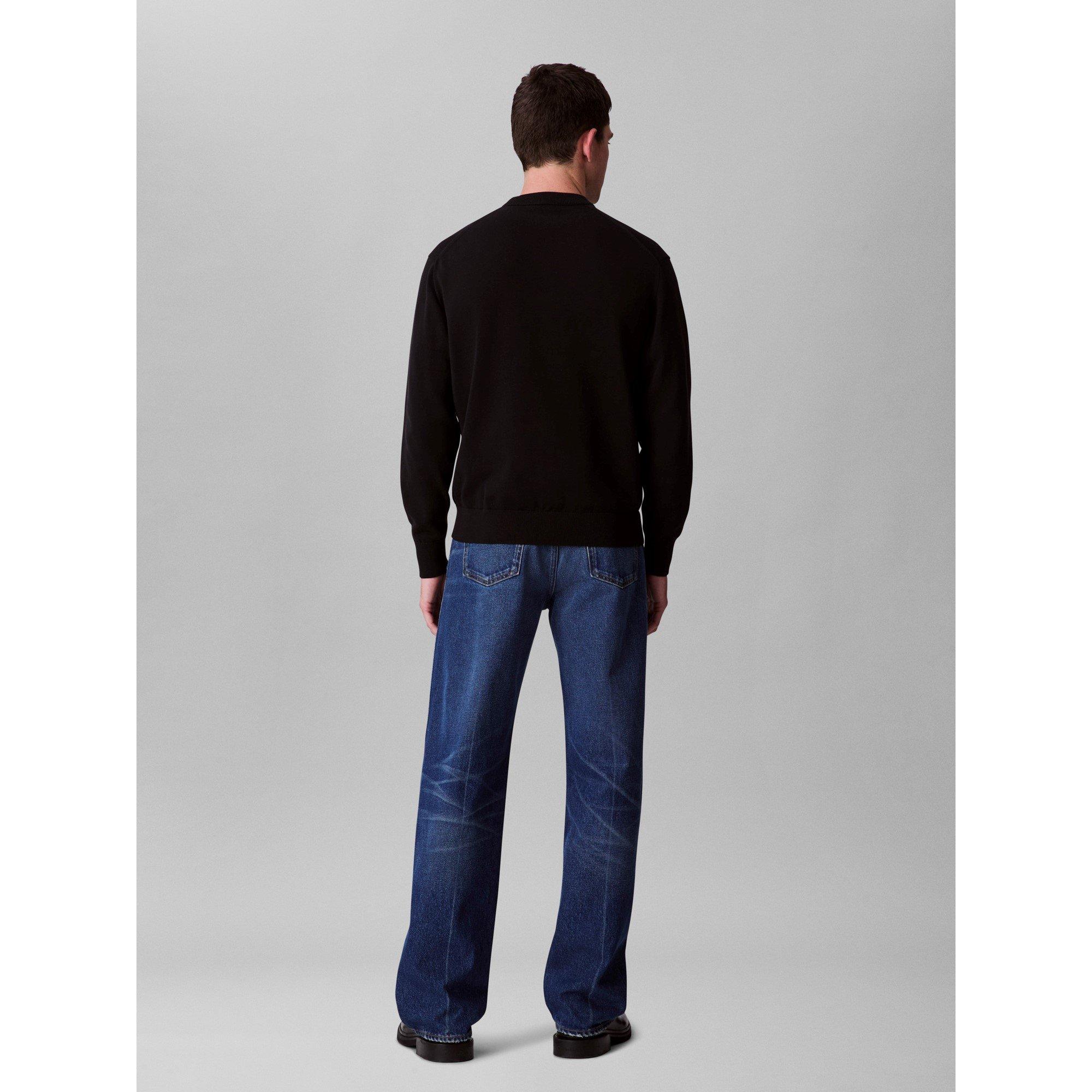 Black UB1 - Calvin Klein Jeans - Men's CKJ Monogram Crew Neck Jumpers - 3