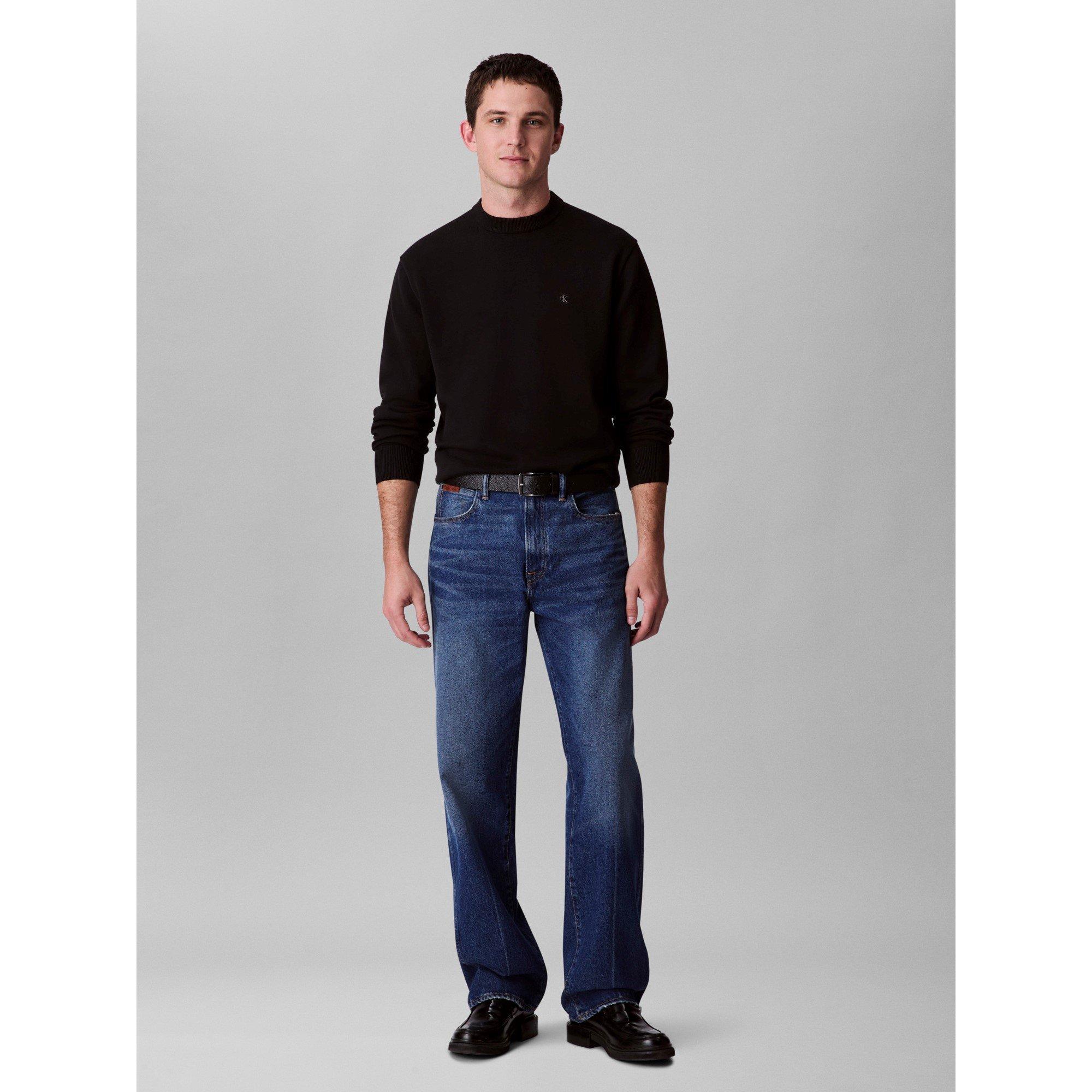 Black UB1 - Calvin Klein Jeans - Men's CKJ Monogram Crew Neck Jumpers - 4
