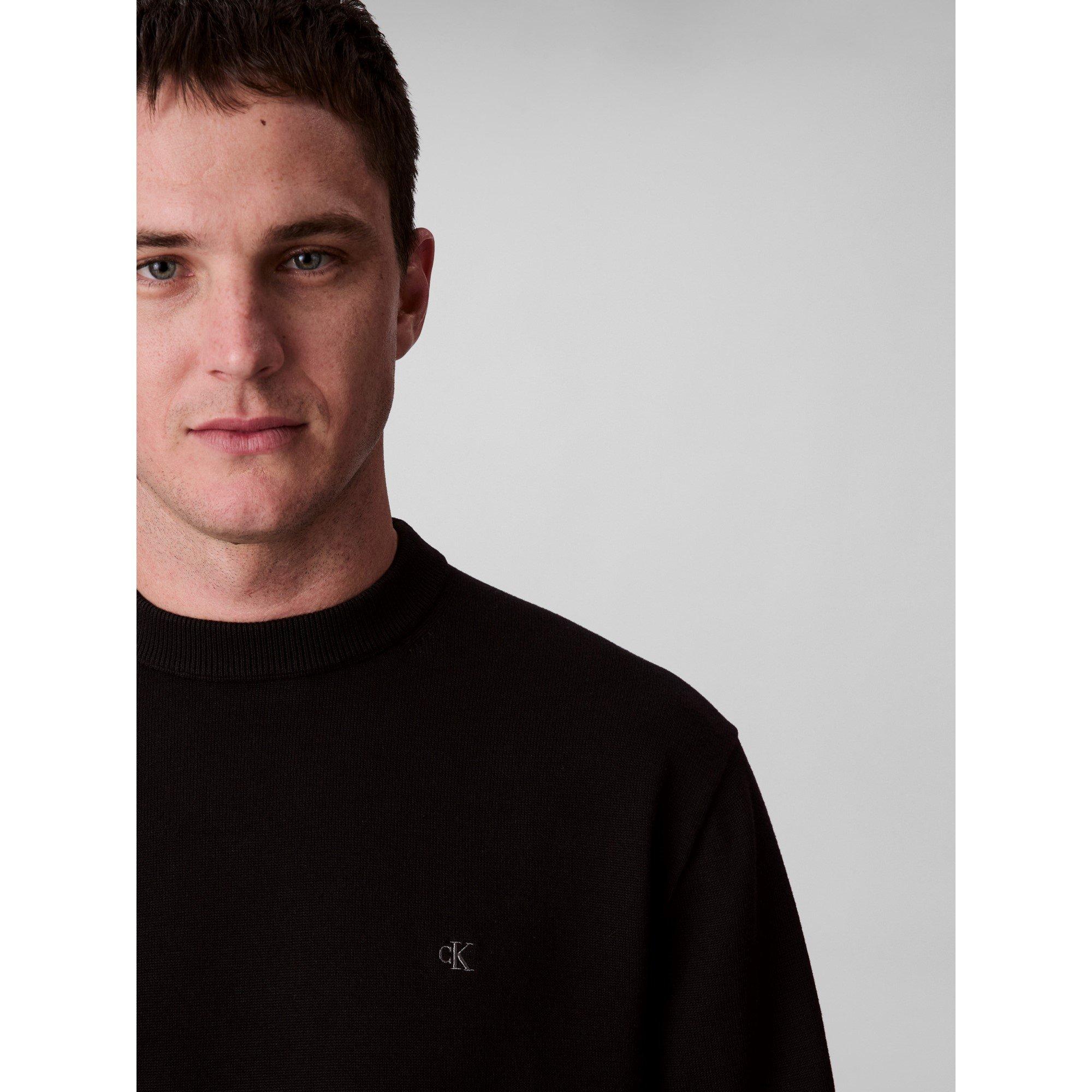 Black UB1 - Calvin Klein Jeans - Men's CKJ Monogram Crew Neck Jumpers - 5