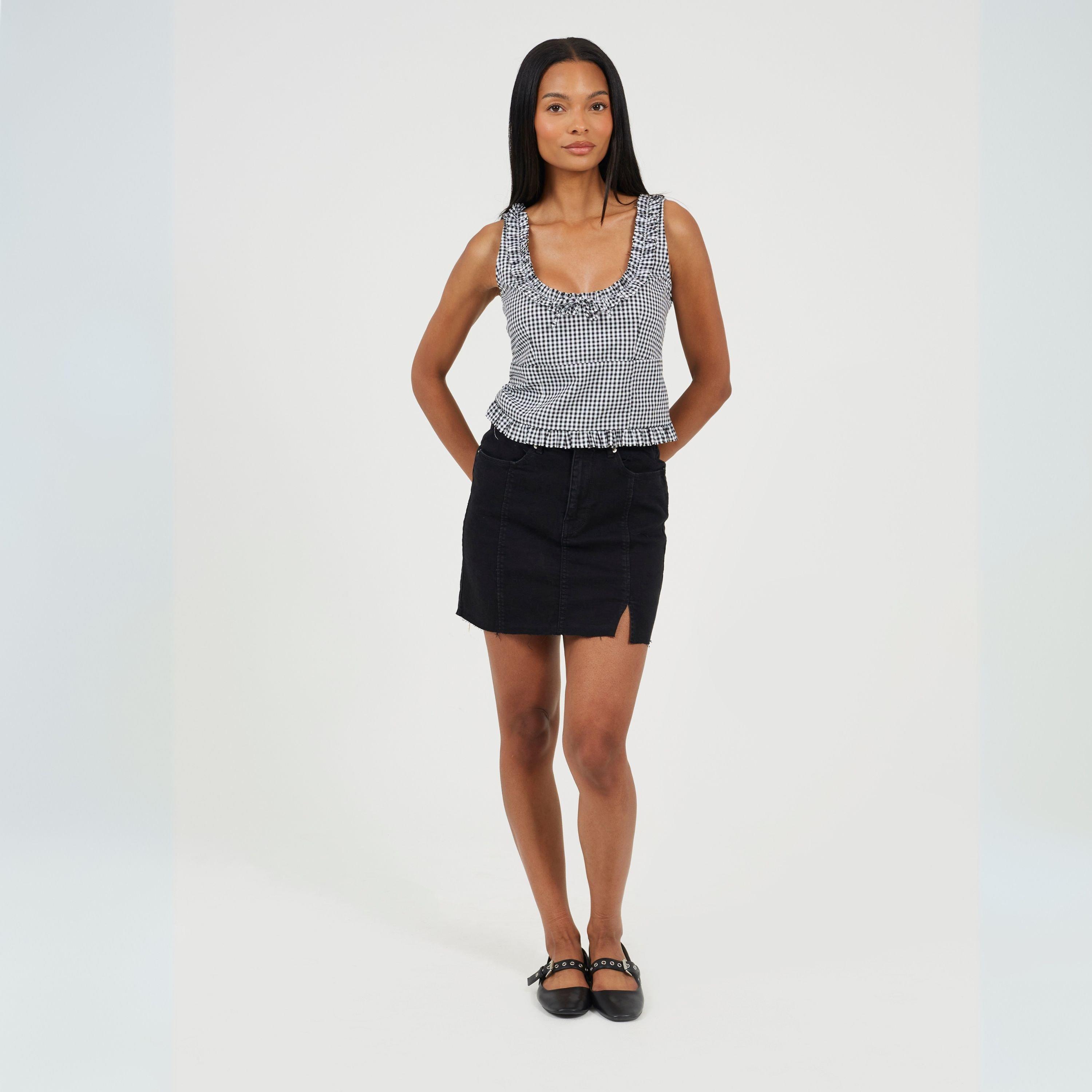 Black - Brave Soul - Womens Denim Mini Skirt - 4