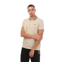 Boss Popcorn-Structure Stripe Polo Shirt