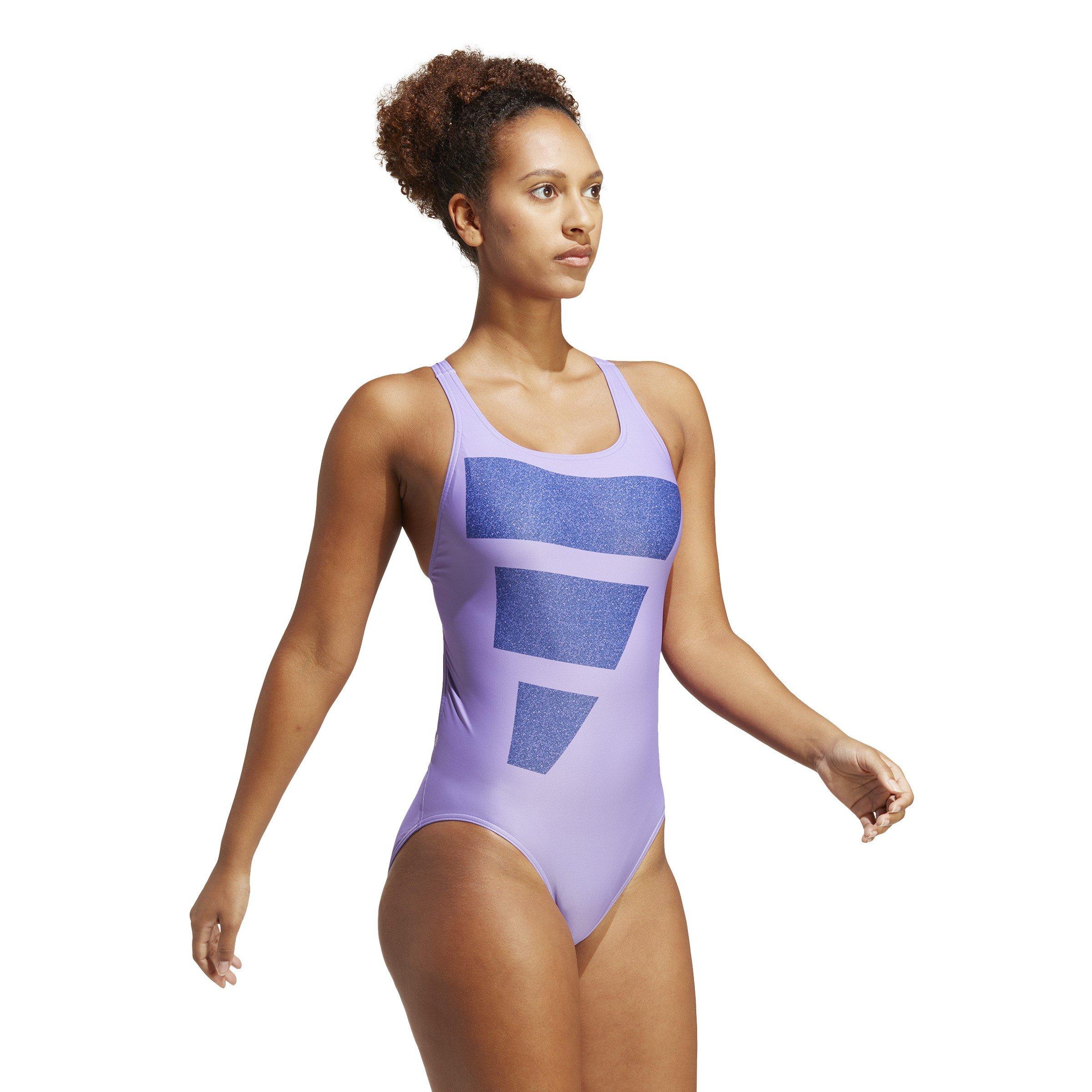 Violet/Hvid - adidas - Big Bars Swim Suit Womens - 4