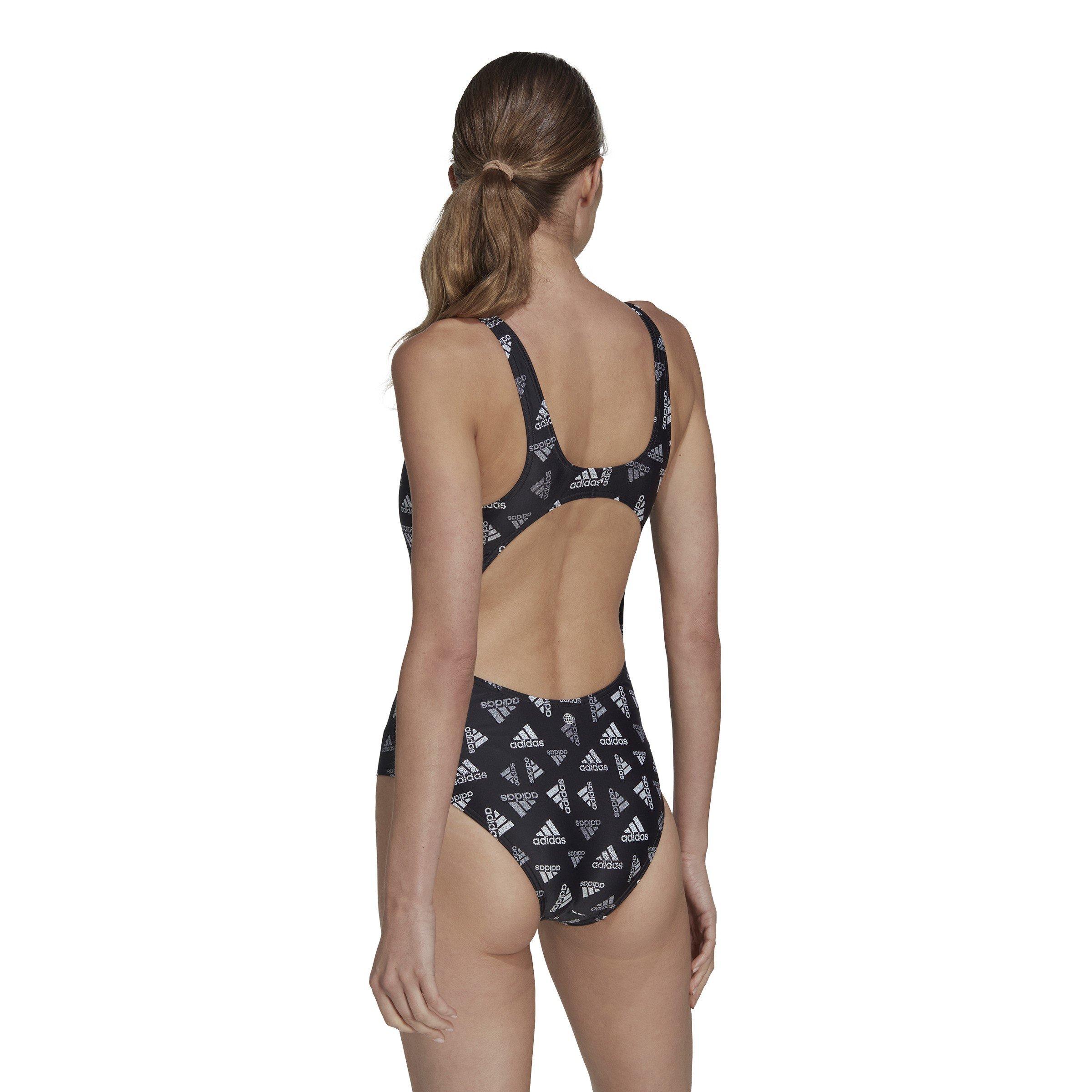 Black/White - adidas - AOP Sportswear Swimsuit - 3