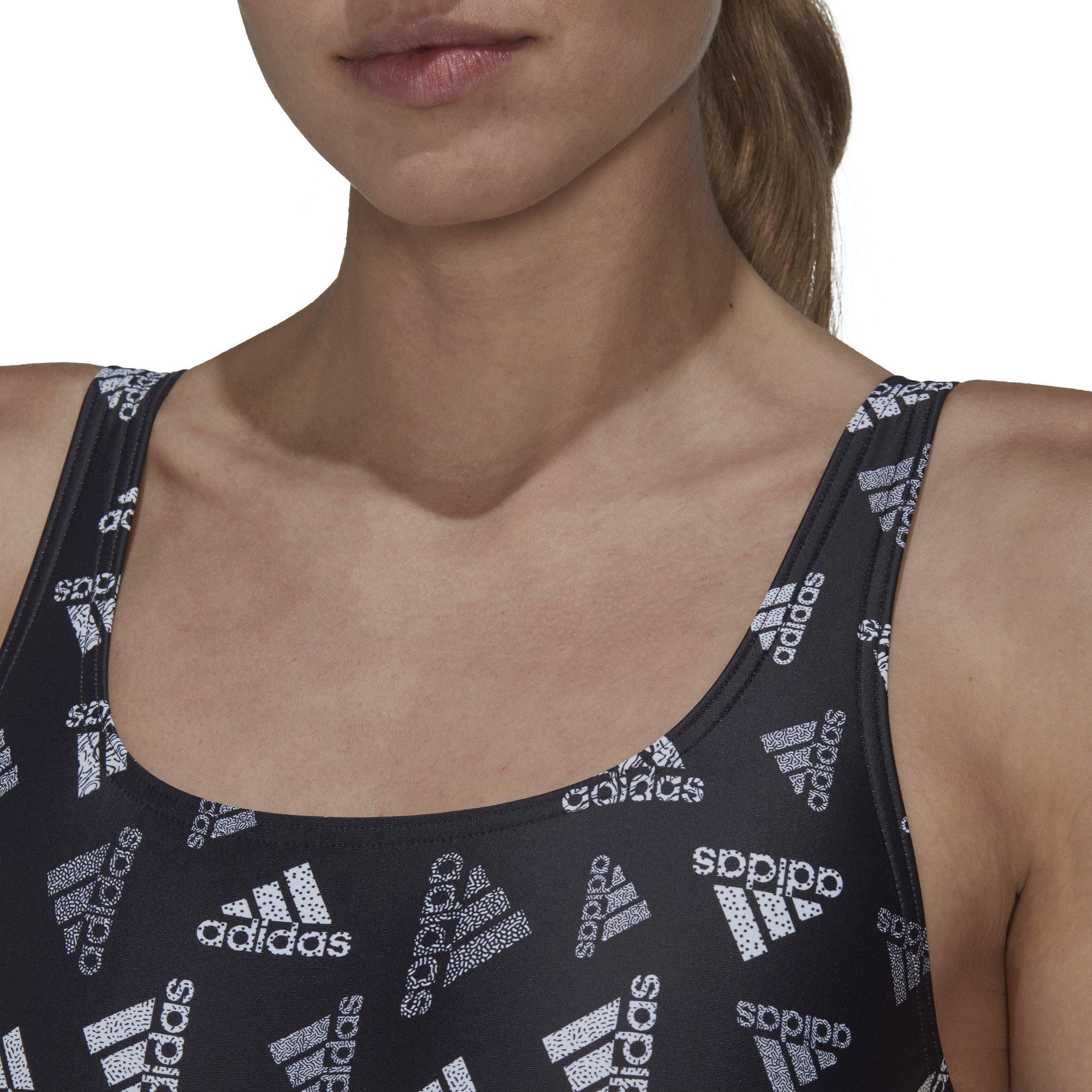 Black/White - adidas - AOP Sportswear Swimsuit - 5