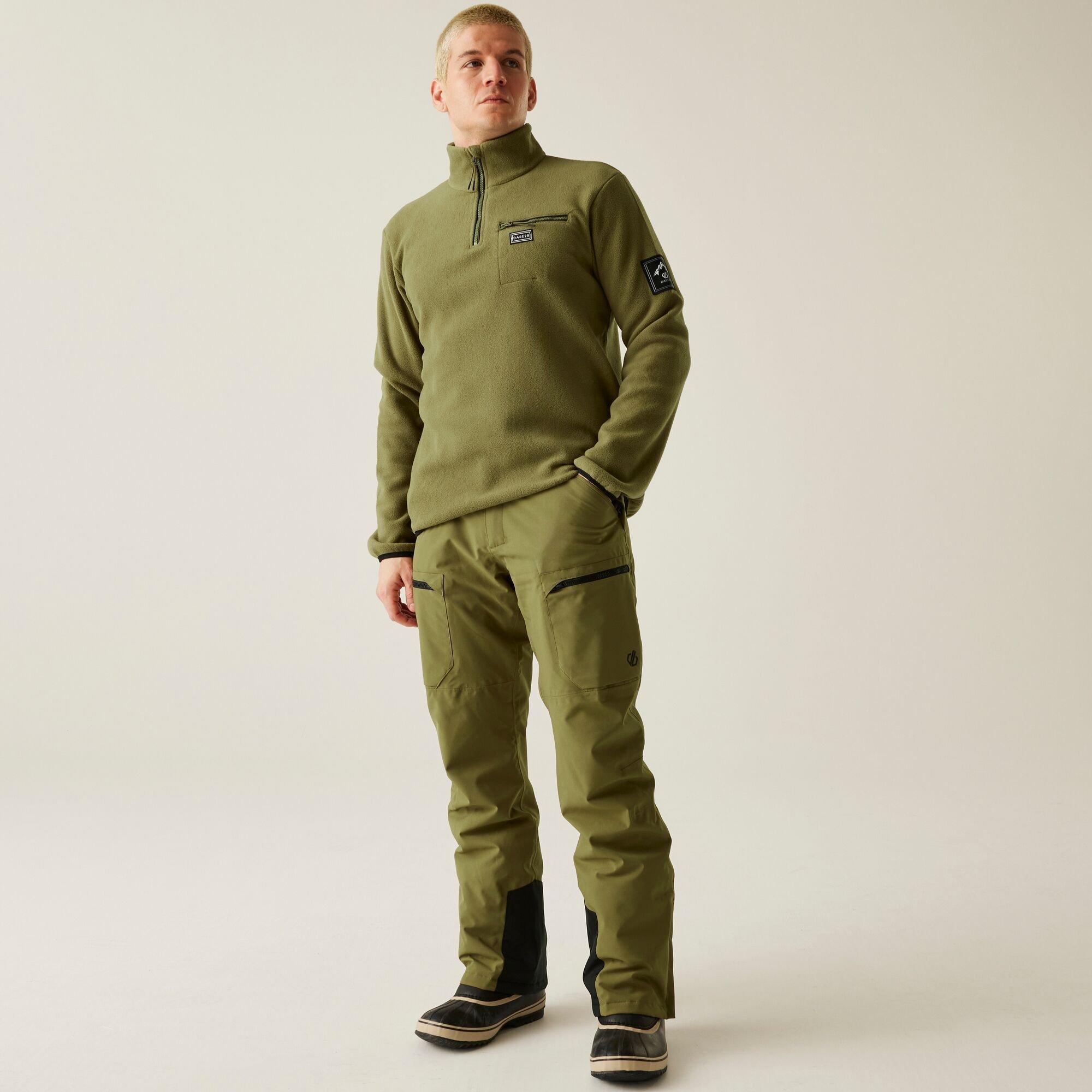 Olive Green - Dare 2b - Men's Affinity Quarter-Zip Funnel-Neck Fleece - 3