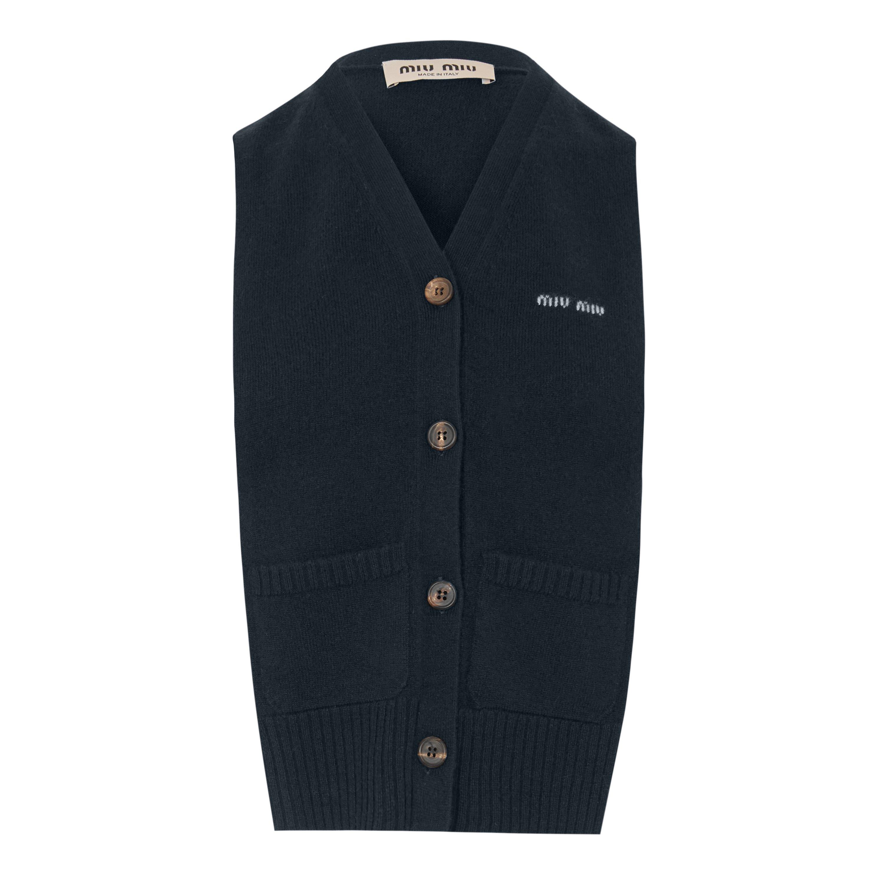 Miu Miu Women's Knitted Sweater Vest - Bleu - Size 38 (UK 6)