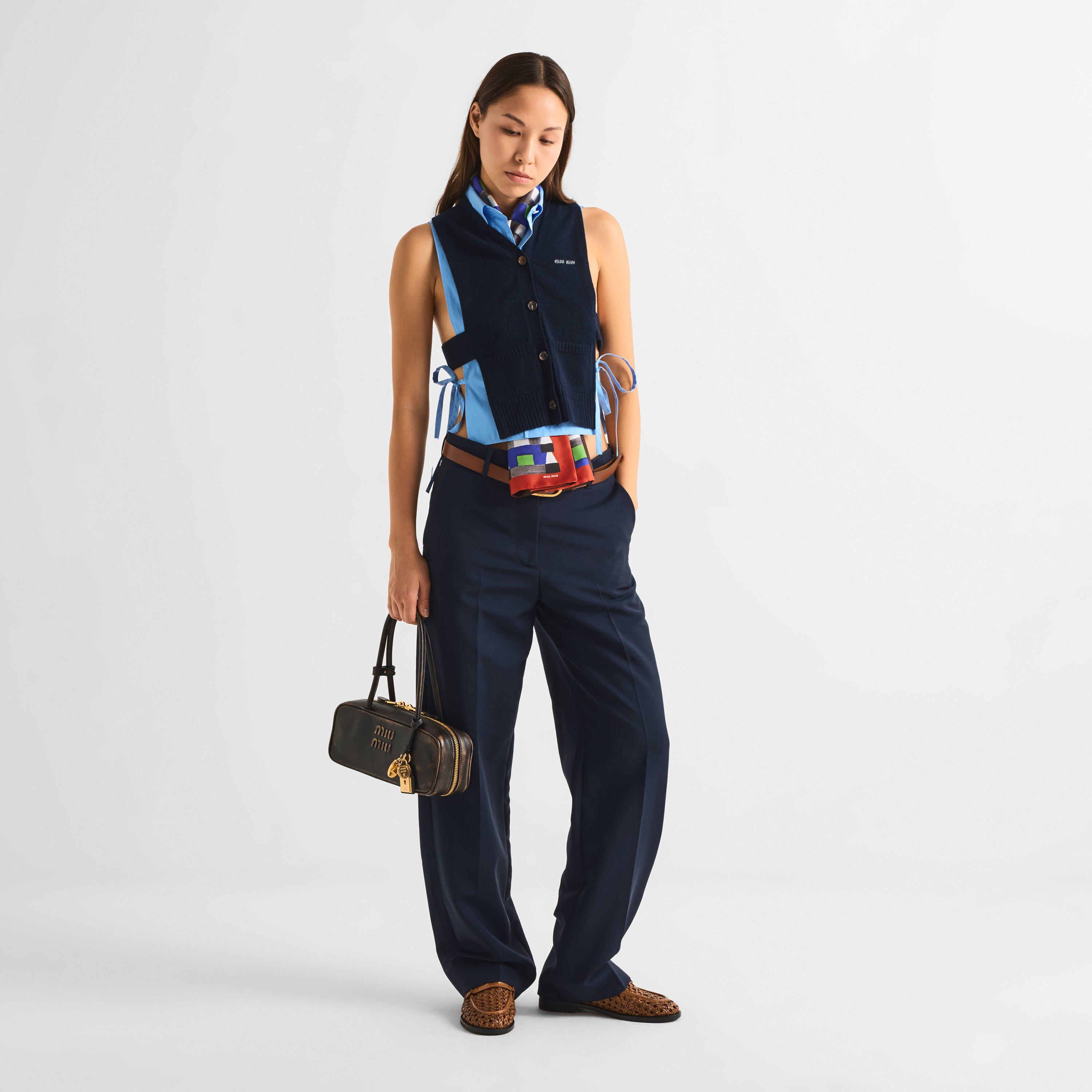 Bleu - Miu Miu - Women's Knitted Sweater Vest - 6