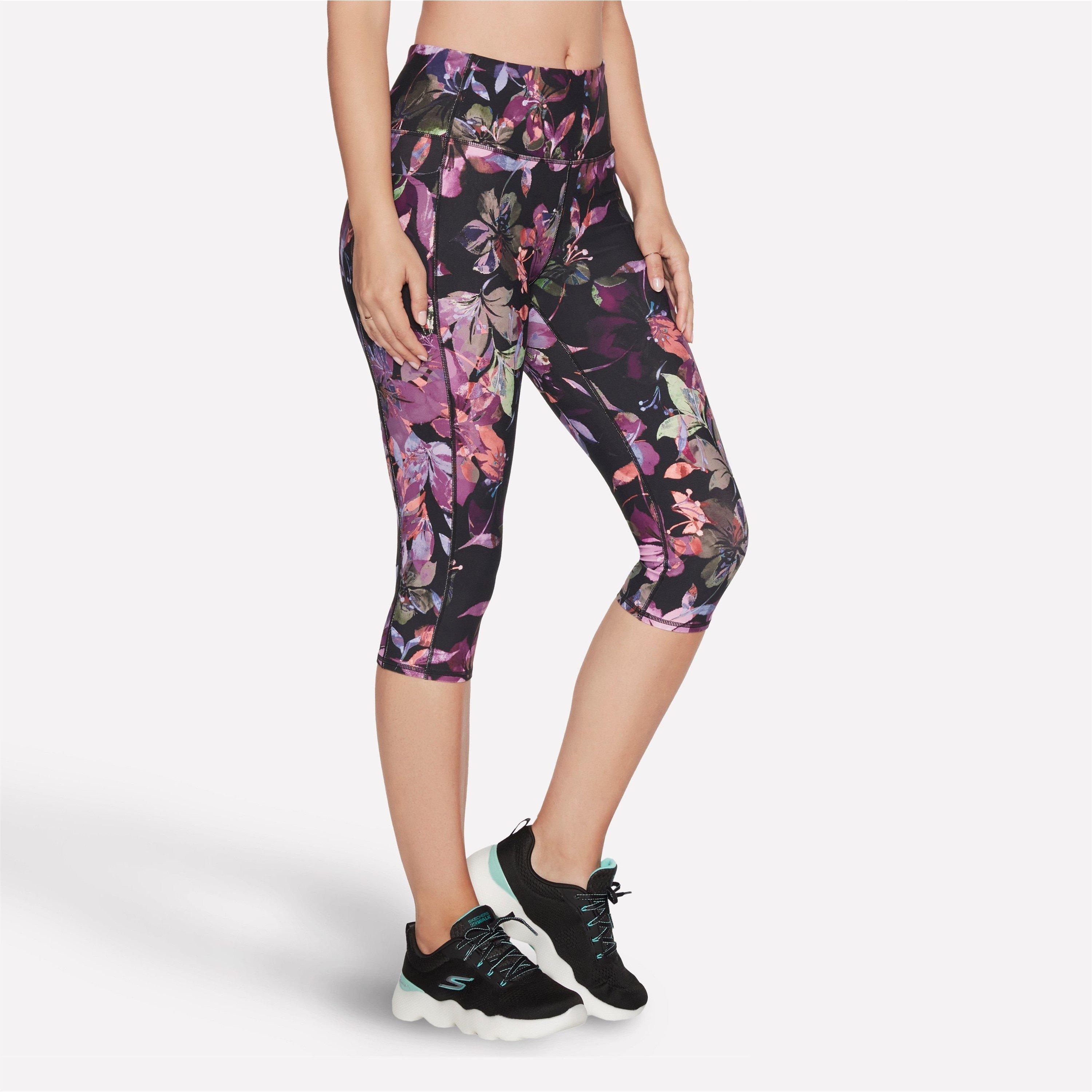 Black/Purple - Skechers - Women's Goflex Ultraviolet Capri Legging - 1