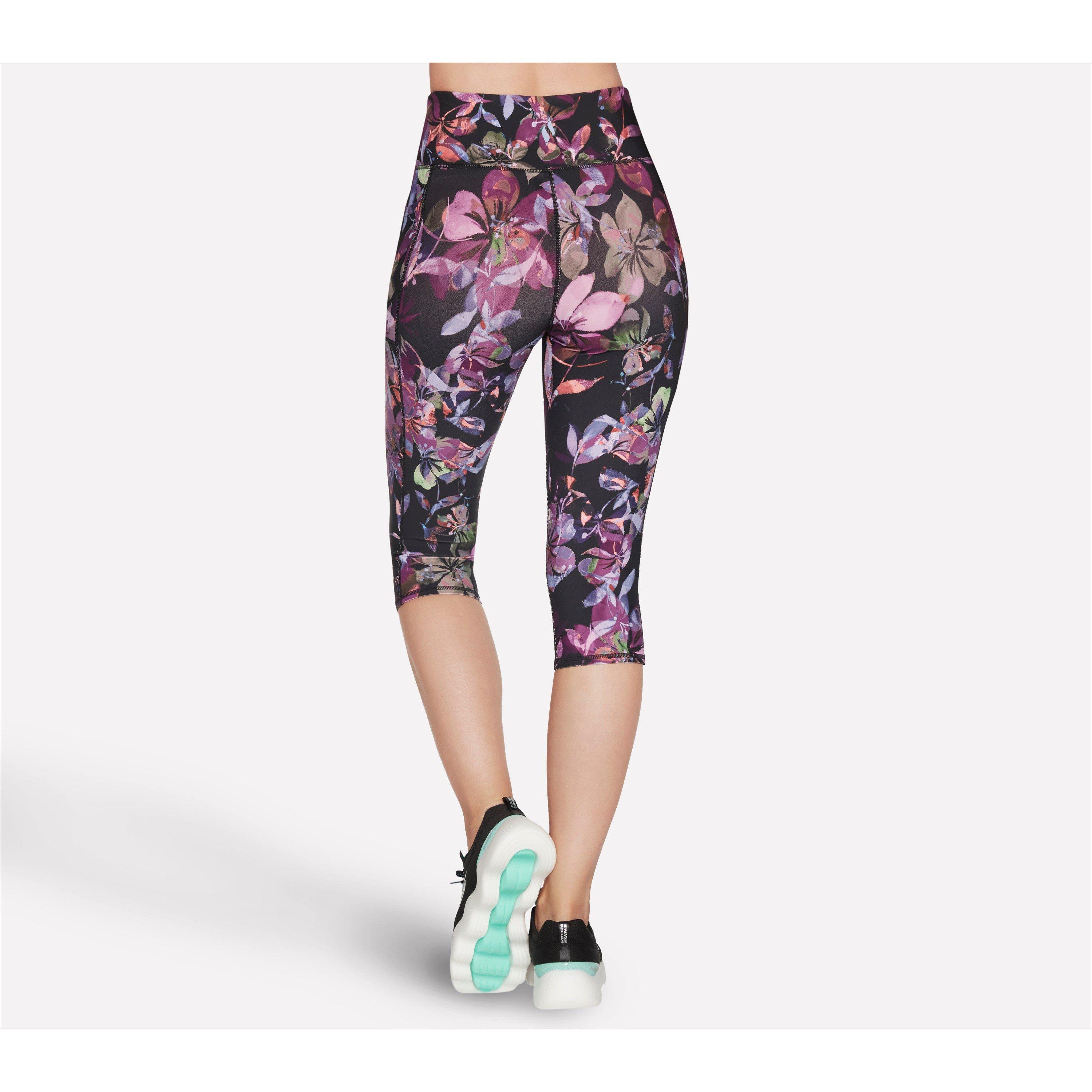 Black/Purple - Skechers - Goflex Ultraviolet Capri Legging - 2