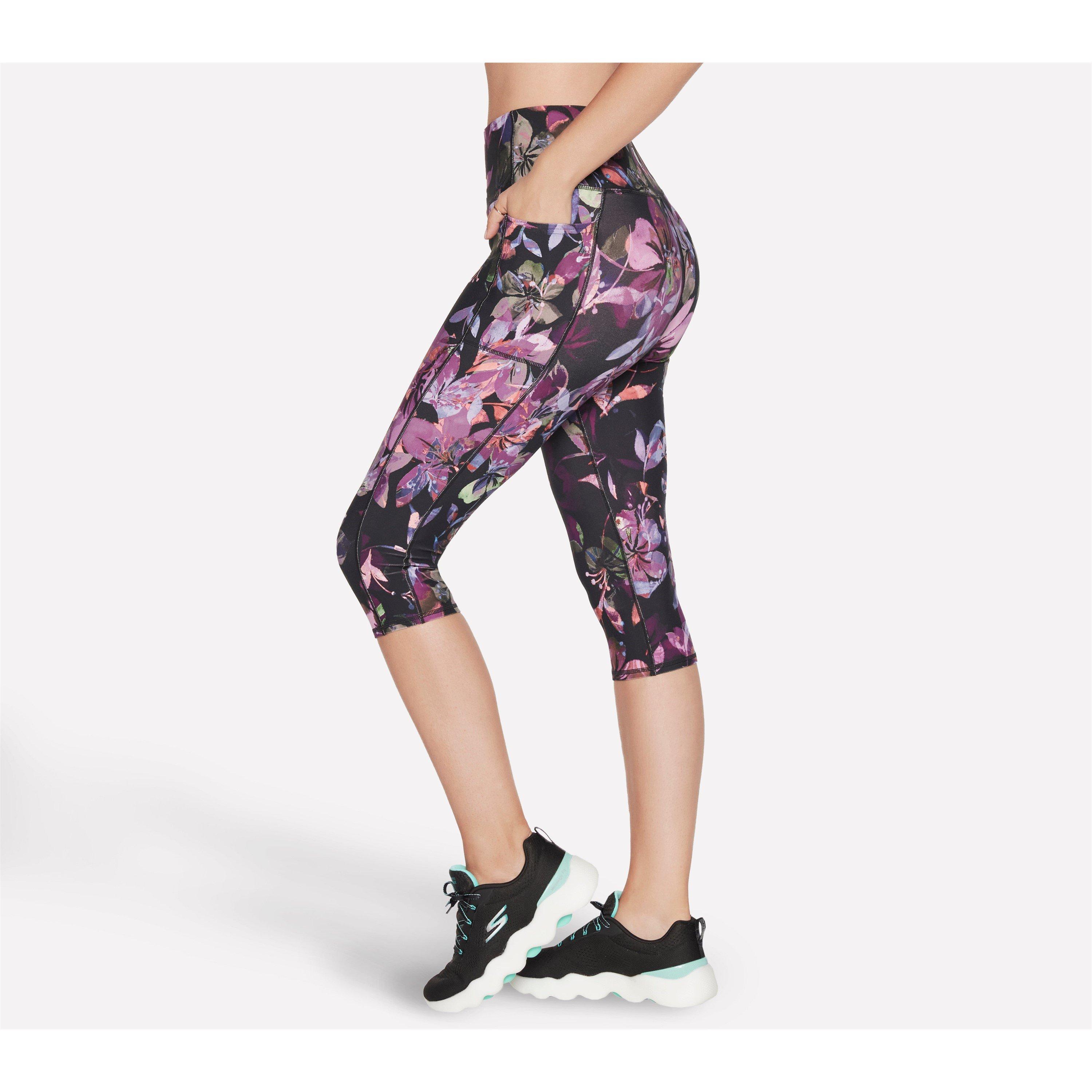 Black/Purple - Skechers - Goflex Ultraviolet Capri Legging - 3