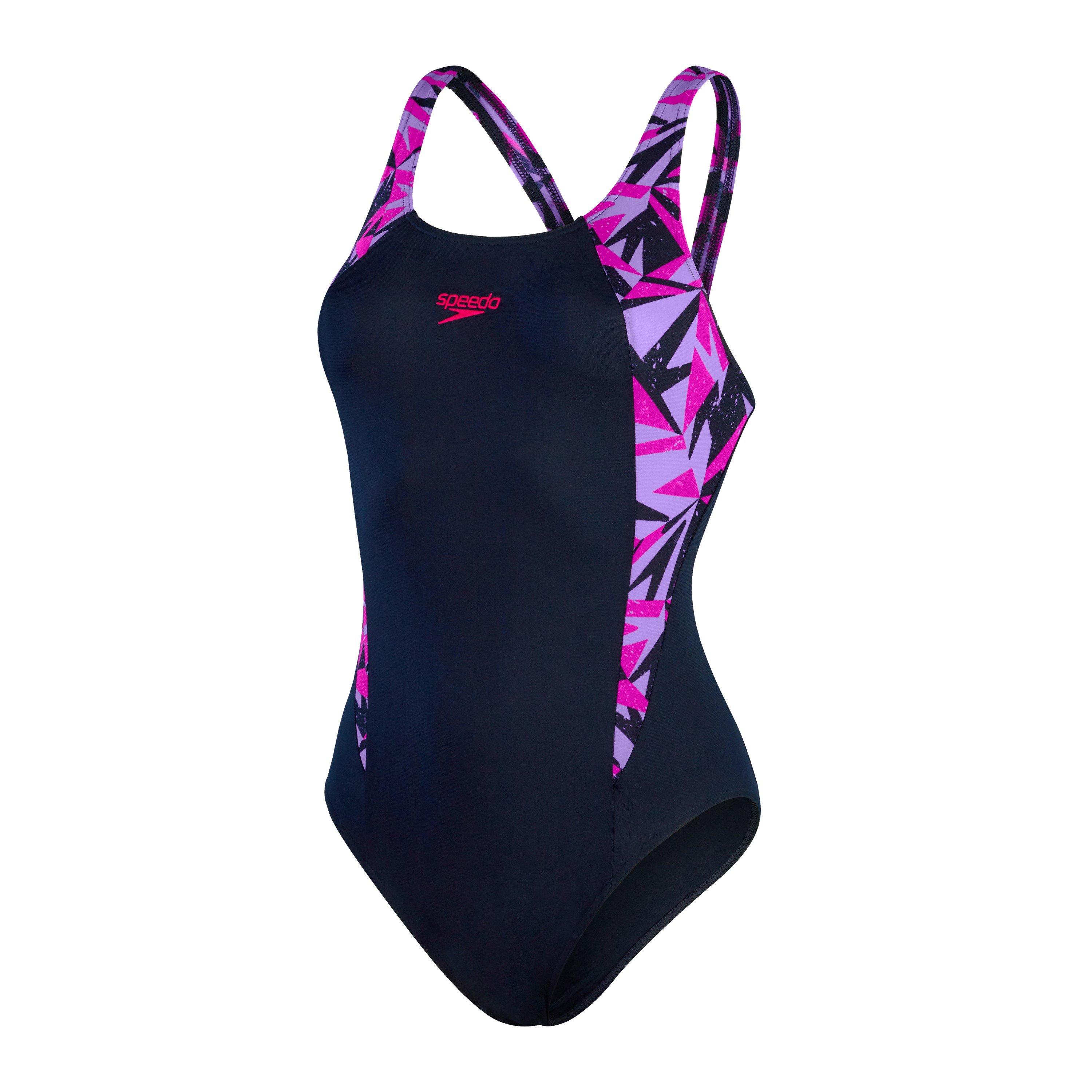 Navy/Purple - Speedo - Hyperboom Splice Muscleback Swimsuit Womens - 6