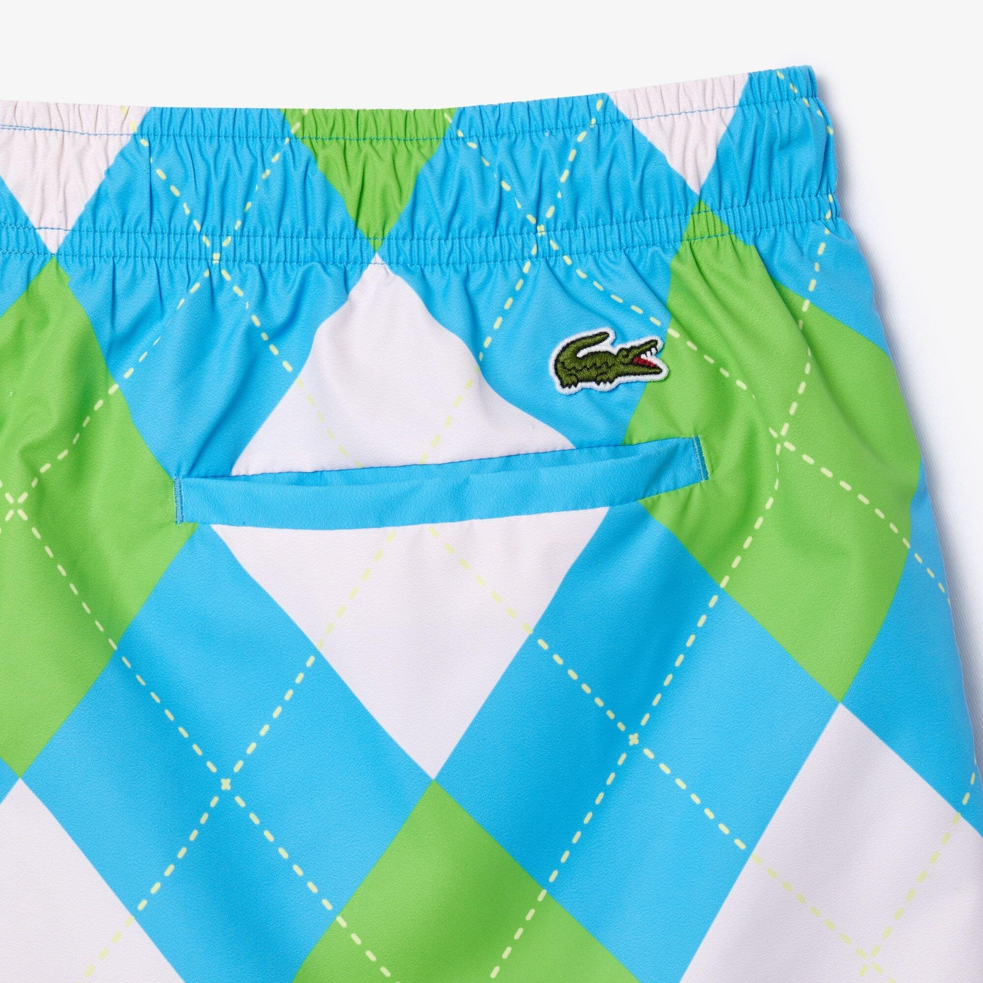 Blauw/Multi - Lacoste - Swimming Trunk - 4