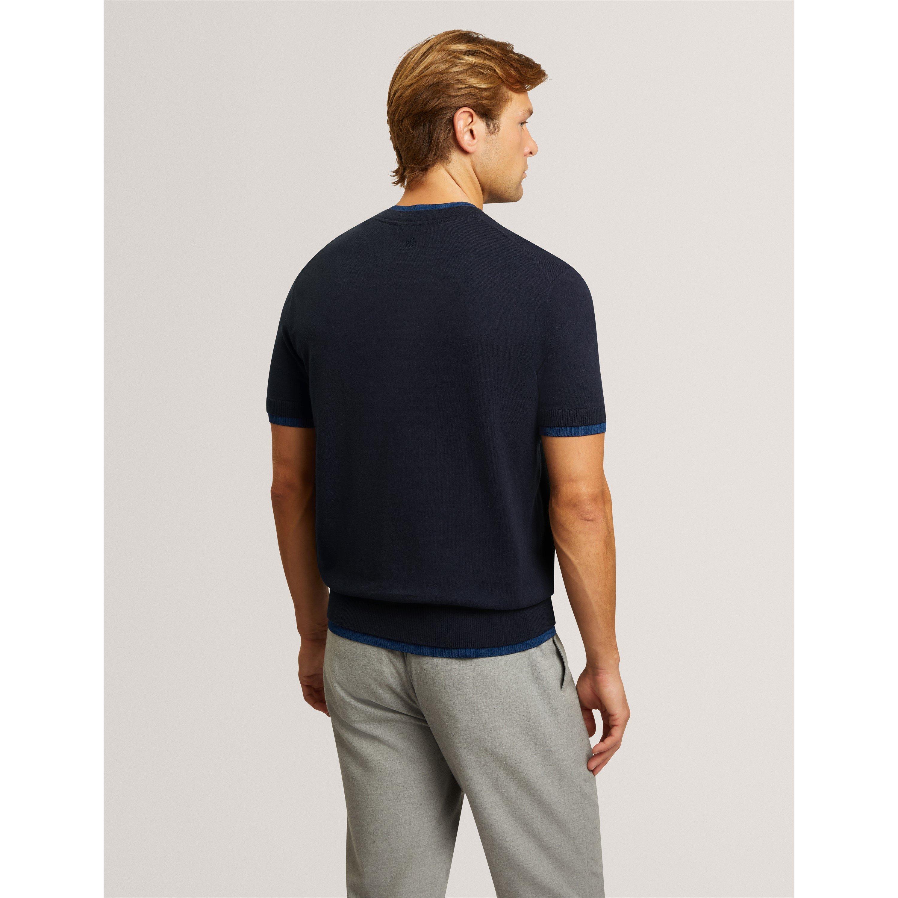 Navy - Ted Baker - Ted Knitted T-Shirt Sn71 - 4