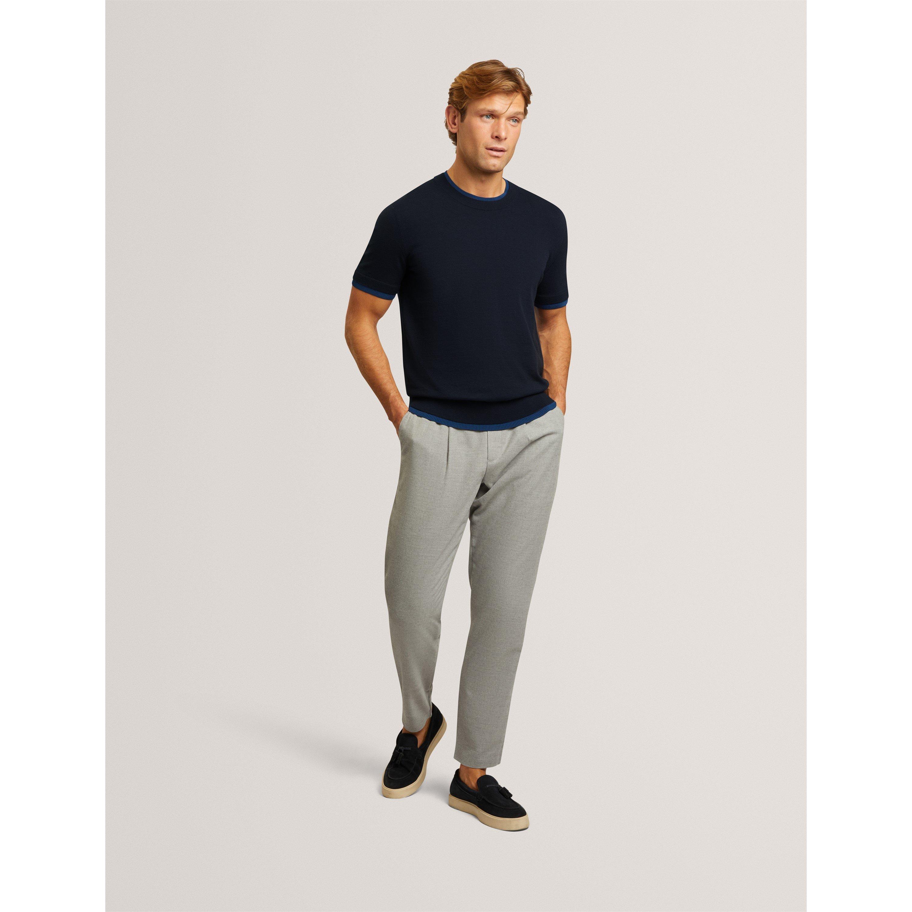 Navy - Ted Baker - Ted Knitted T-Shirt Sn71 - 7