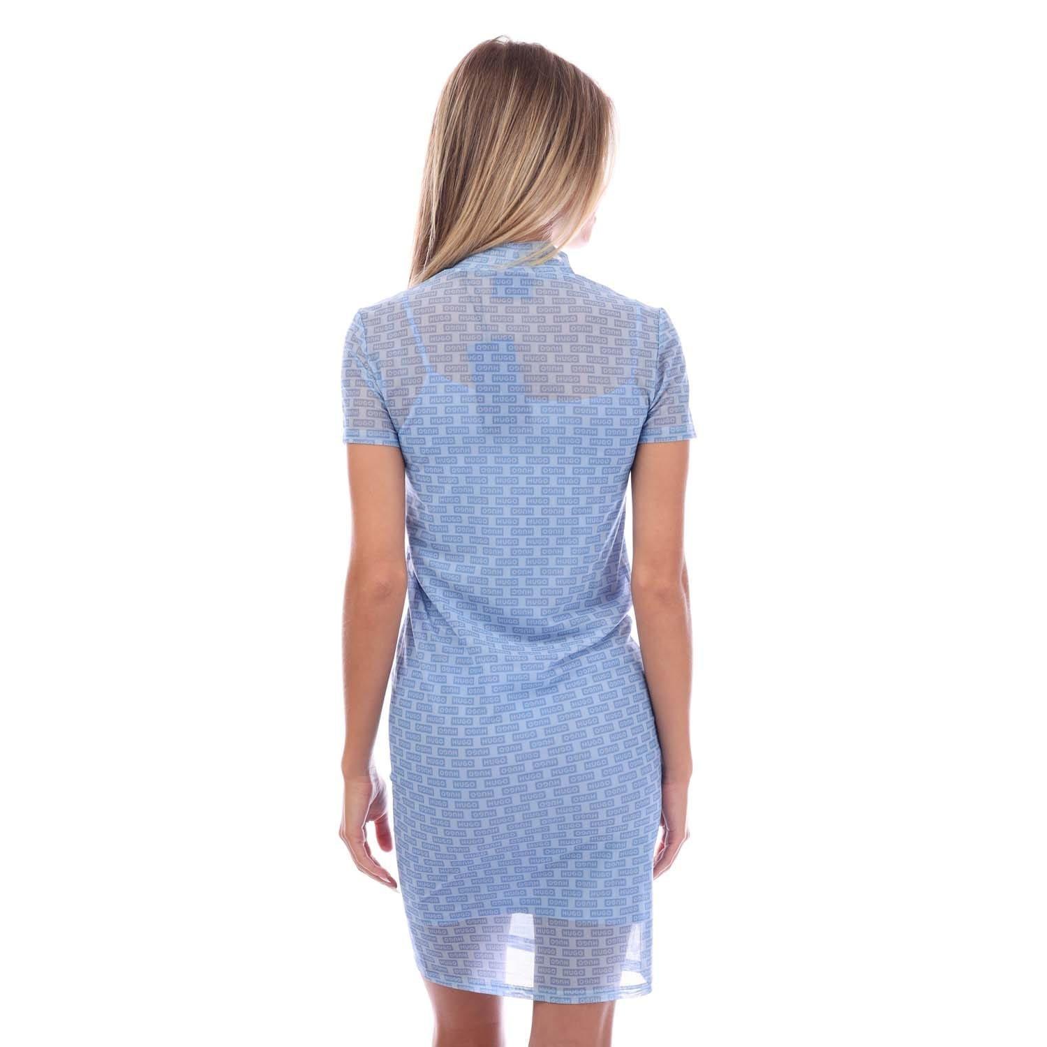 Multi Colour - Hugo - Stretch-Mesh Short Sleeved Dress - 3
