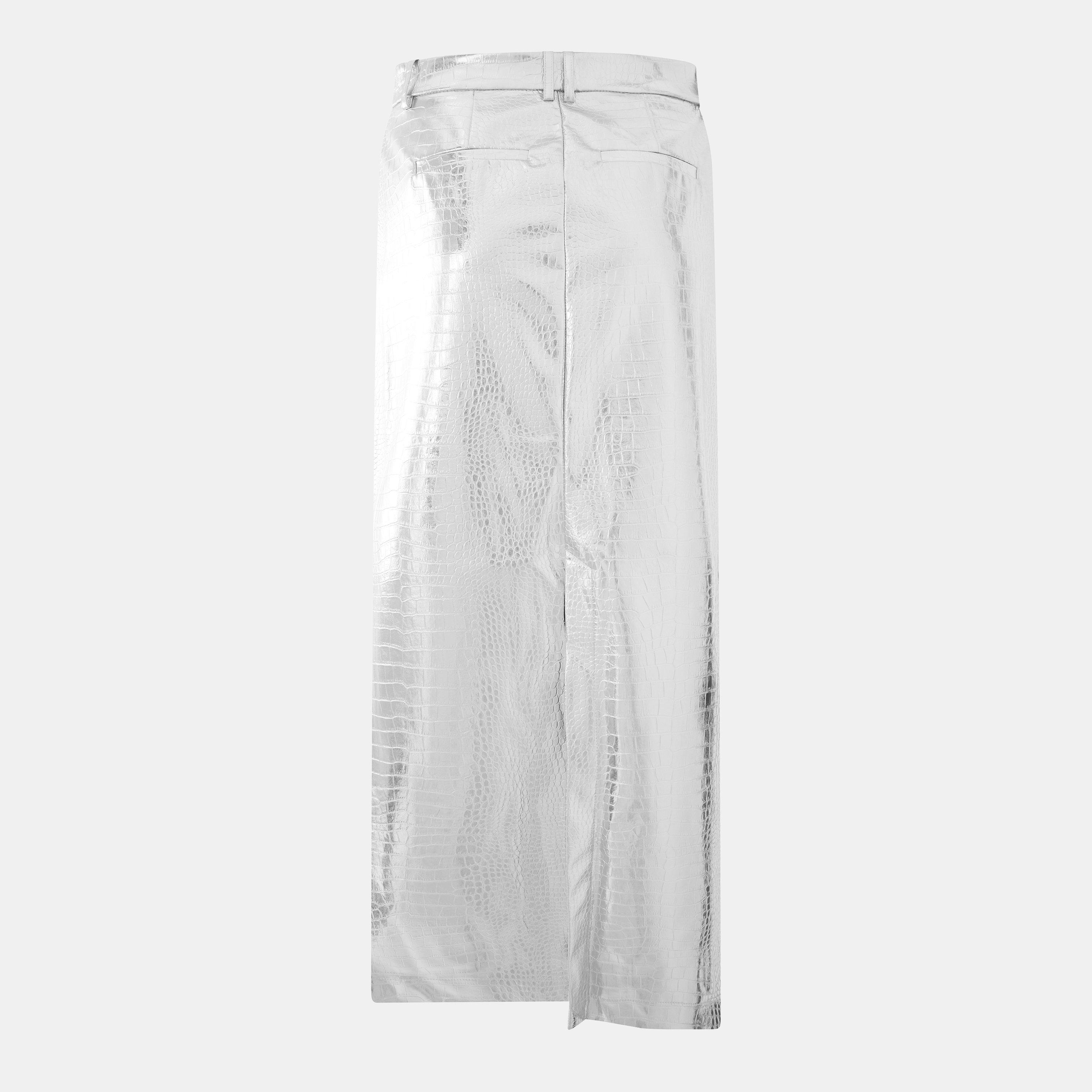 Silver Colour - Vero Moda - Lisa Croc Maxi Skirt - 2