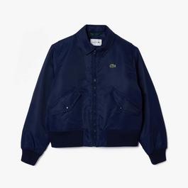 Lacoste Oversized Embroidered Logo Bomber Jacket