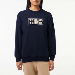 Lacoste Oversized Tennis Print Fleece Jogger Sweatshirt