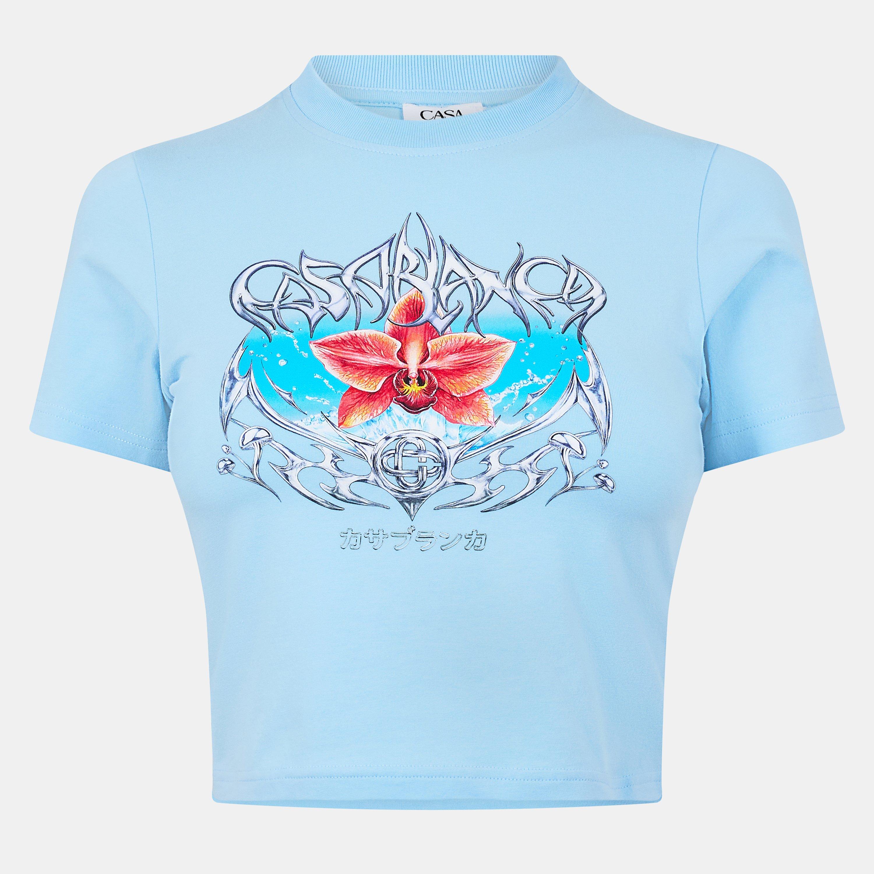 Blue - Casablanca - Women's Blade Fitted Cropped Baby Tee - 1