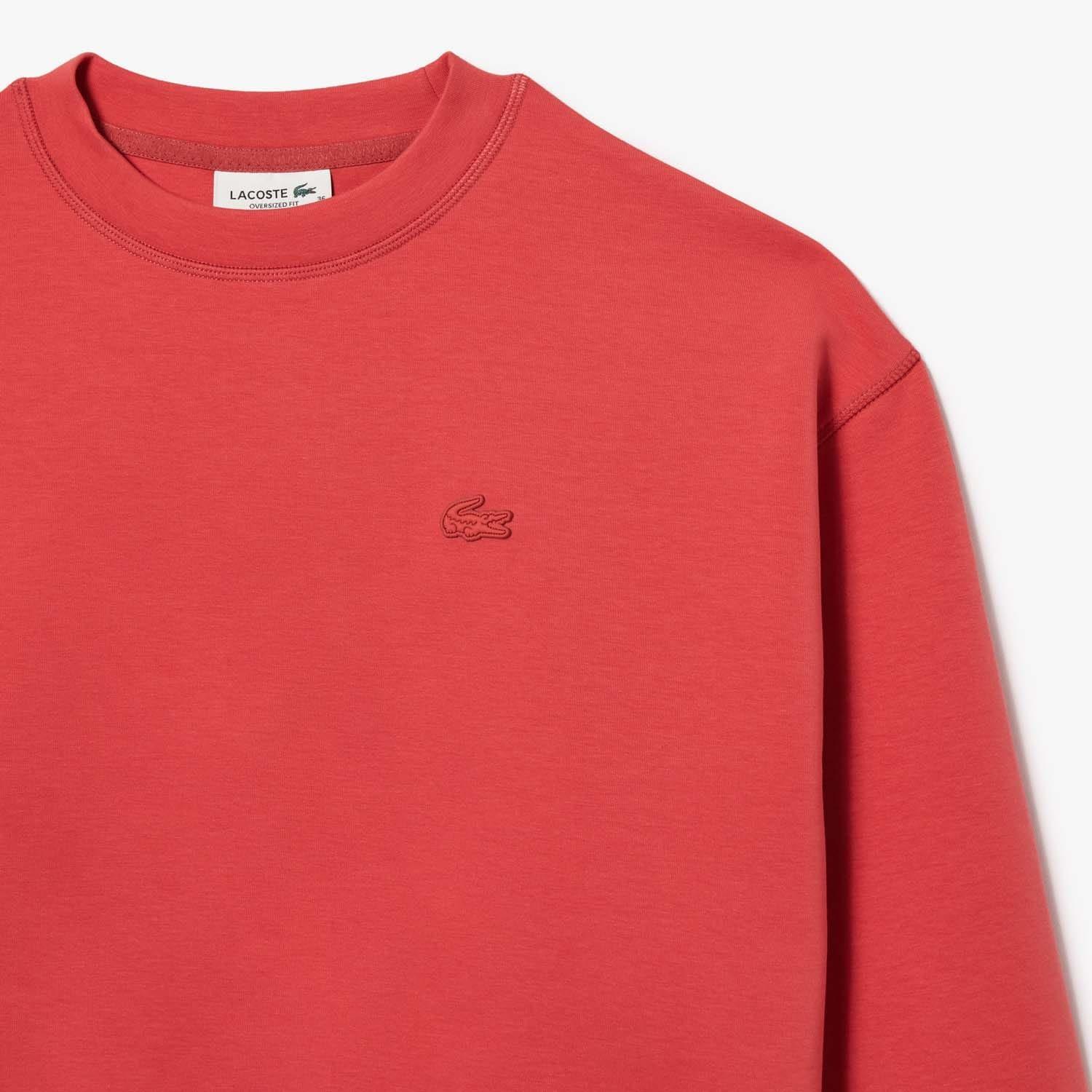 Red - Lacoste - Oversized Cotton Sweatshirt - 2